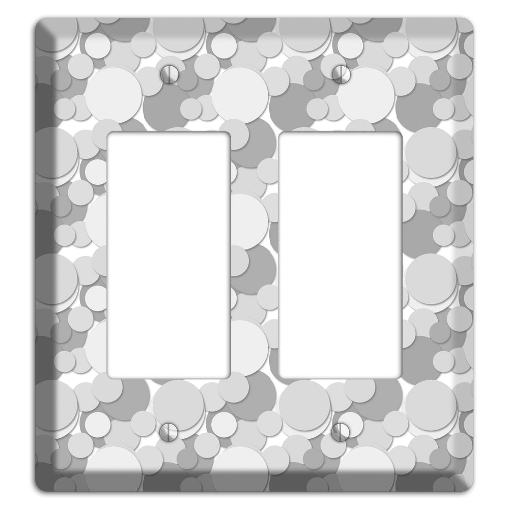 Multi Grey Bubble Dots 2 Rocker Wallplate