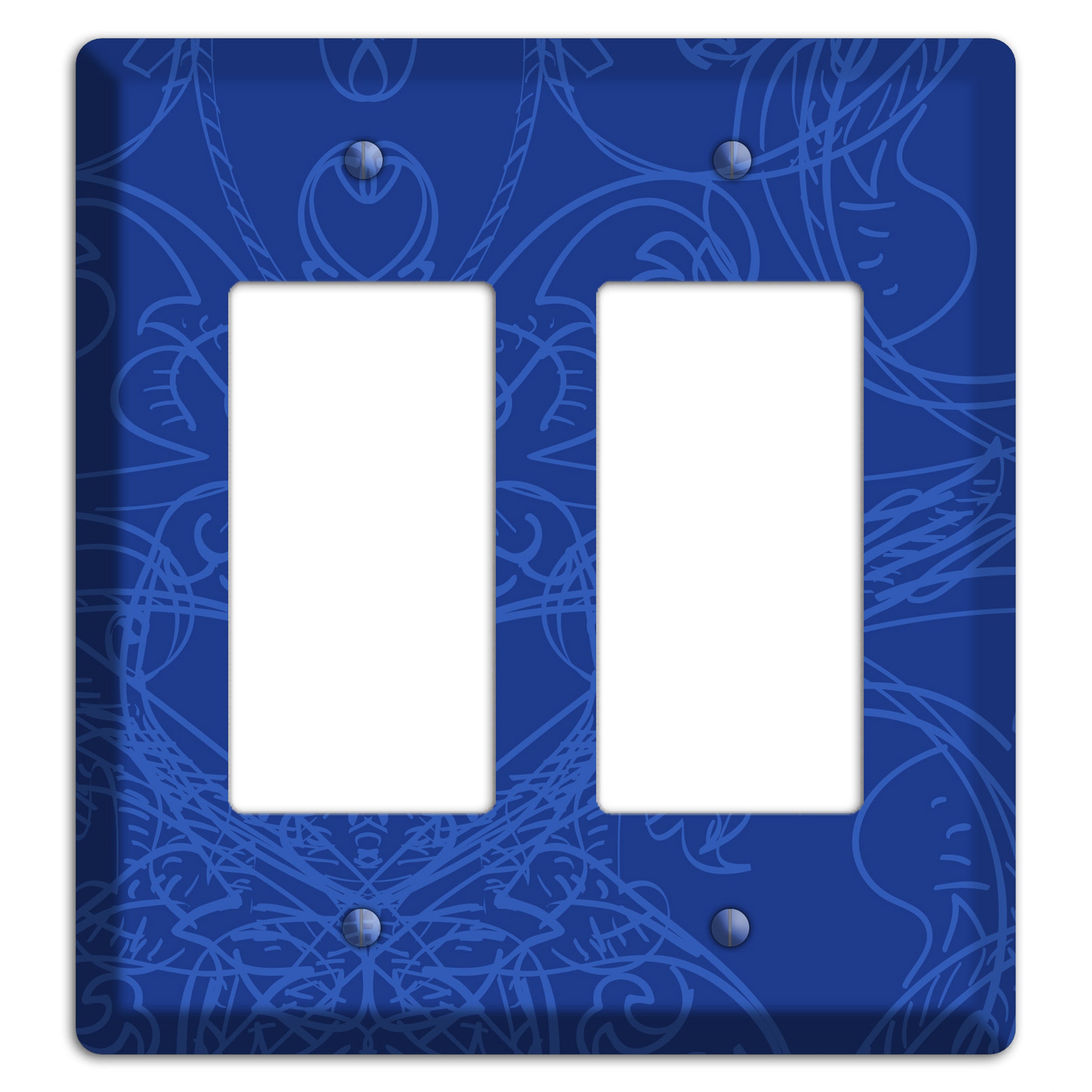 Blue Deco Sketch 2 Rocker Wallplate
