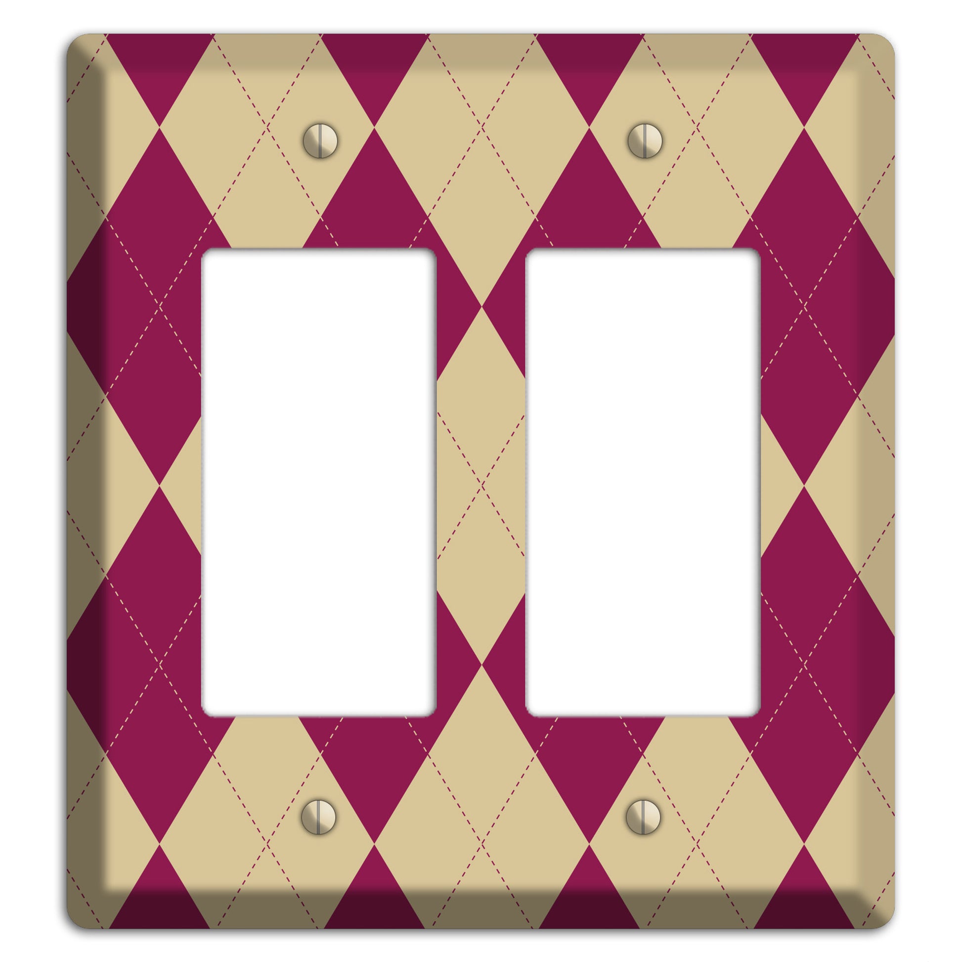 Red and Tan Argyle 2 Rocker Wallplate