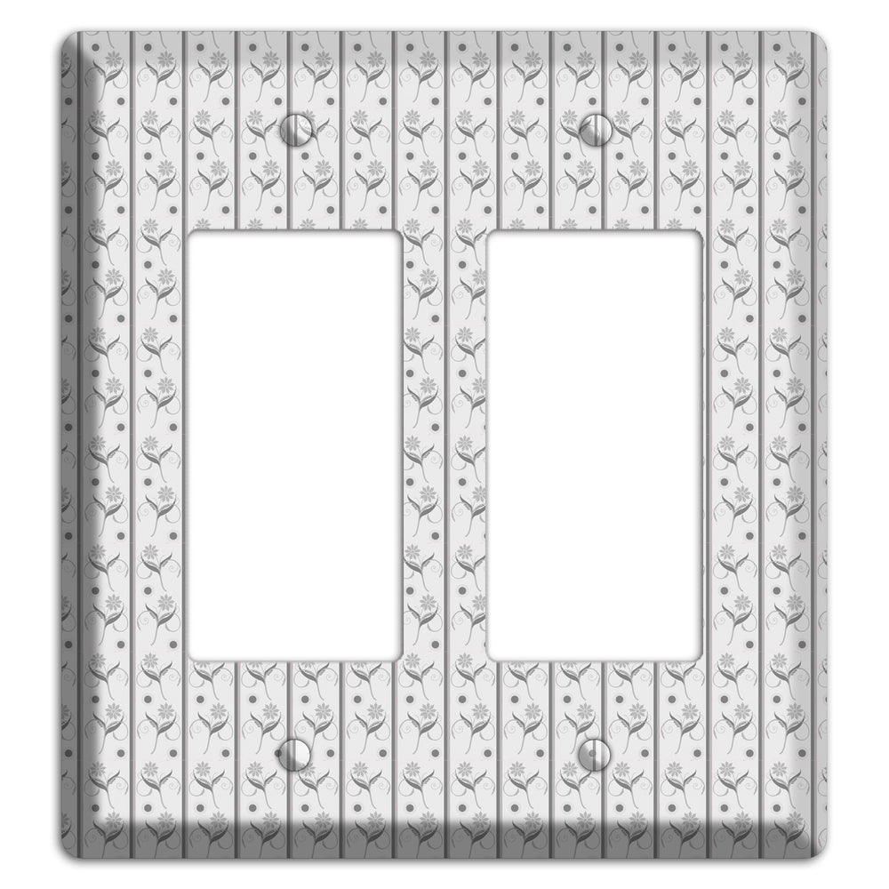 Grey Small Floral Pattern 2 Rocker Wallplate