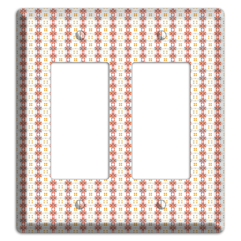 White with Red Smocking 2 Rocker Wallplate