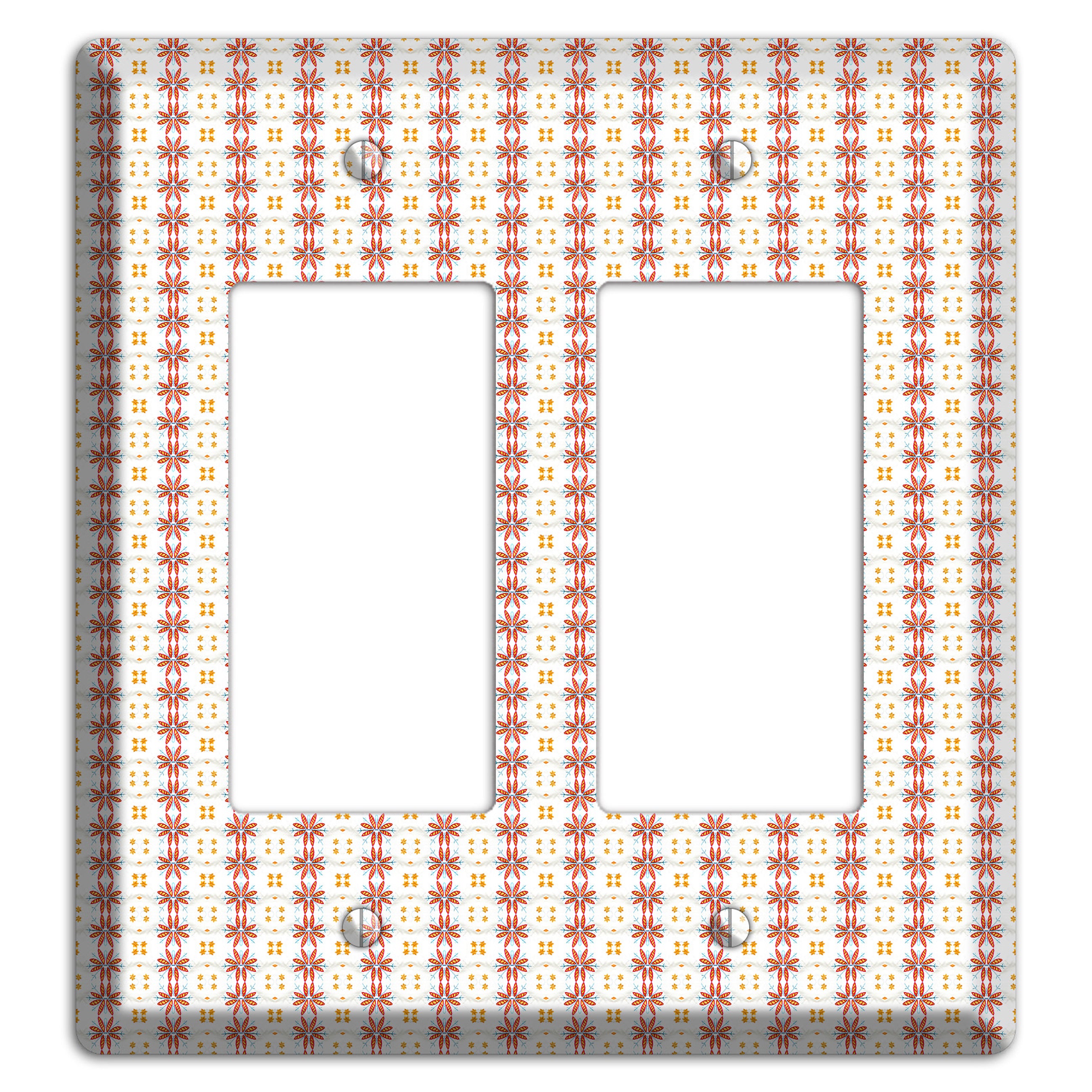 White with Red Smocking 2 Rocker Wallplate