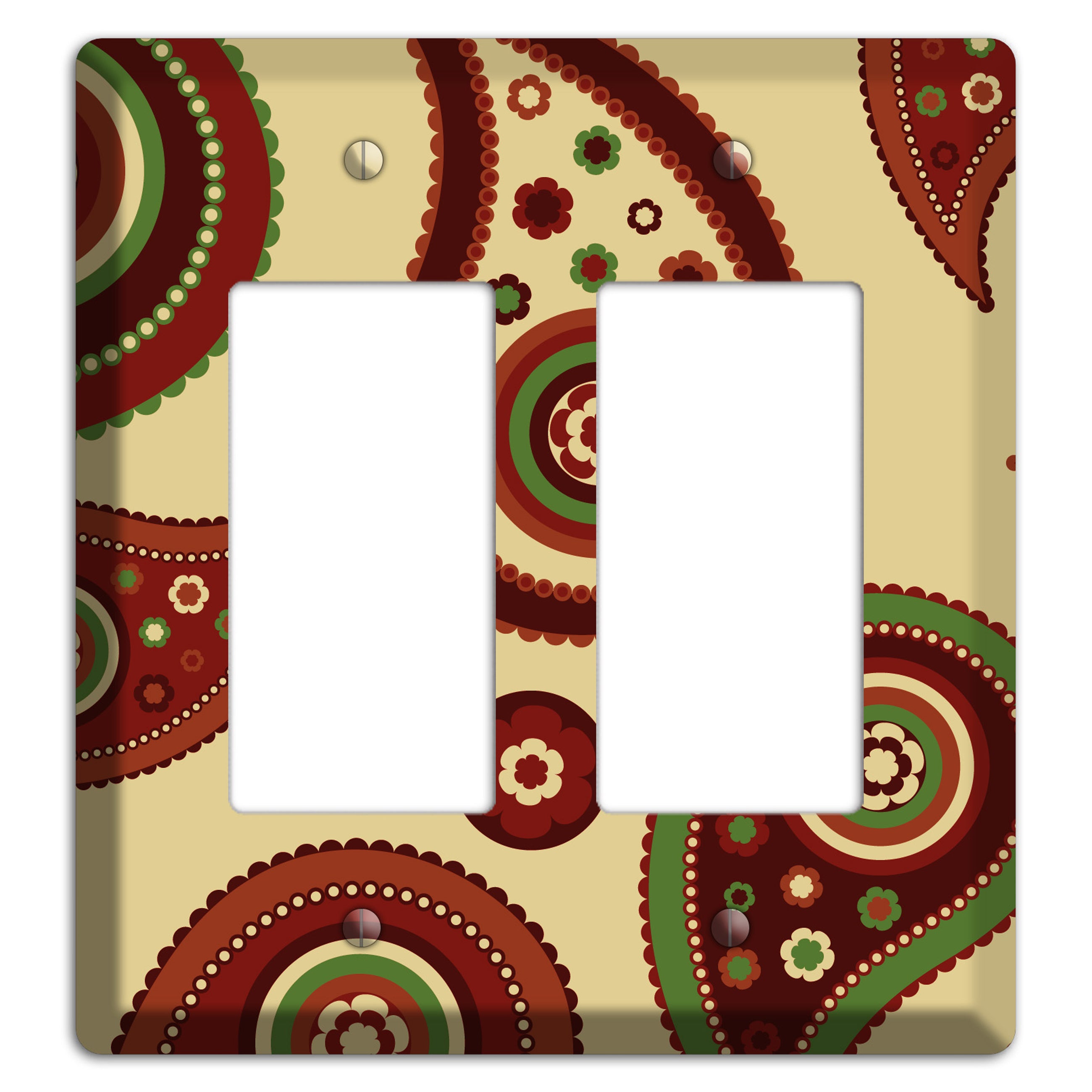 Beige Paisley 2 Rocker Wallplate
