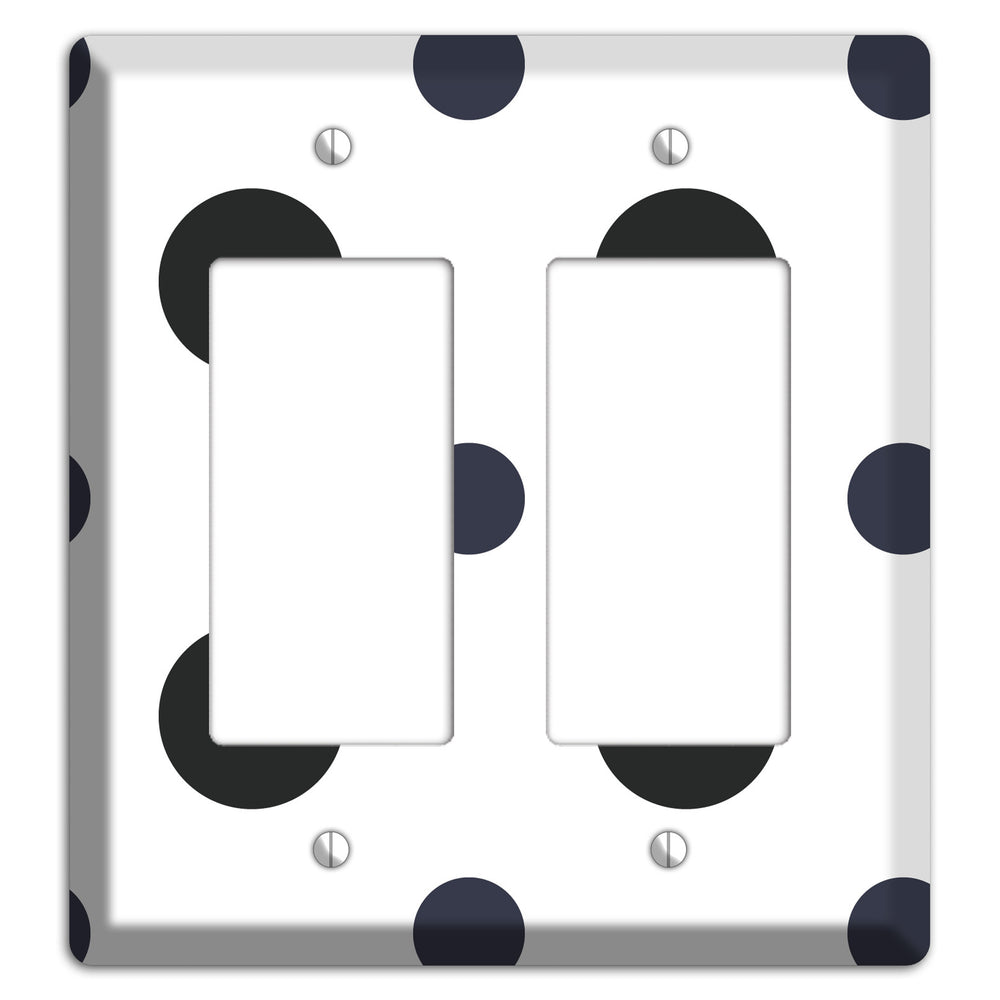 Black Multi Medium Polka Dots 2 Rocker Wallplate
