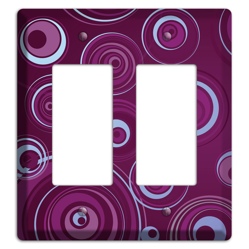 Purple Circles 3 2 Rocker Wallplate