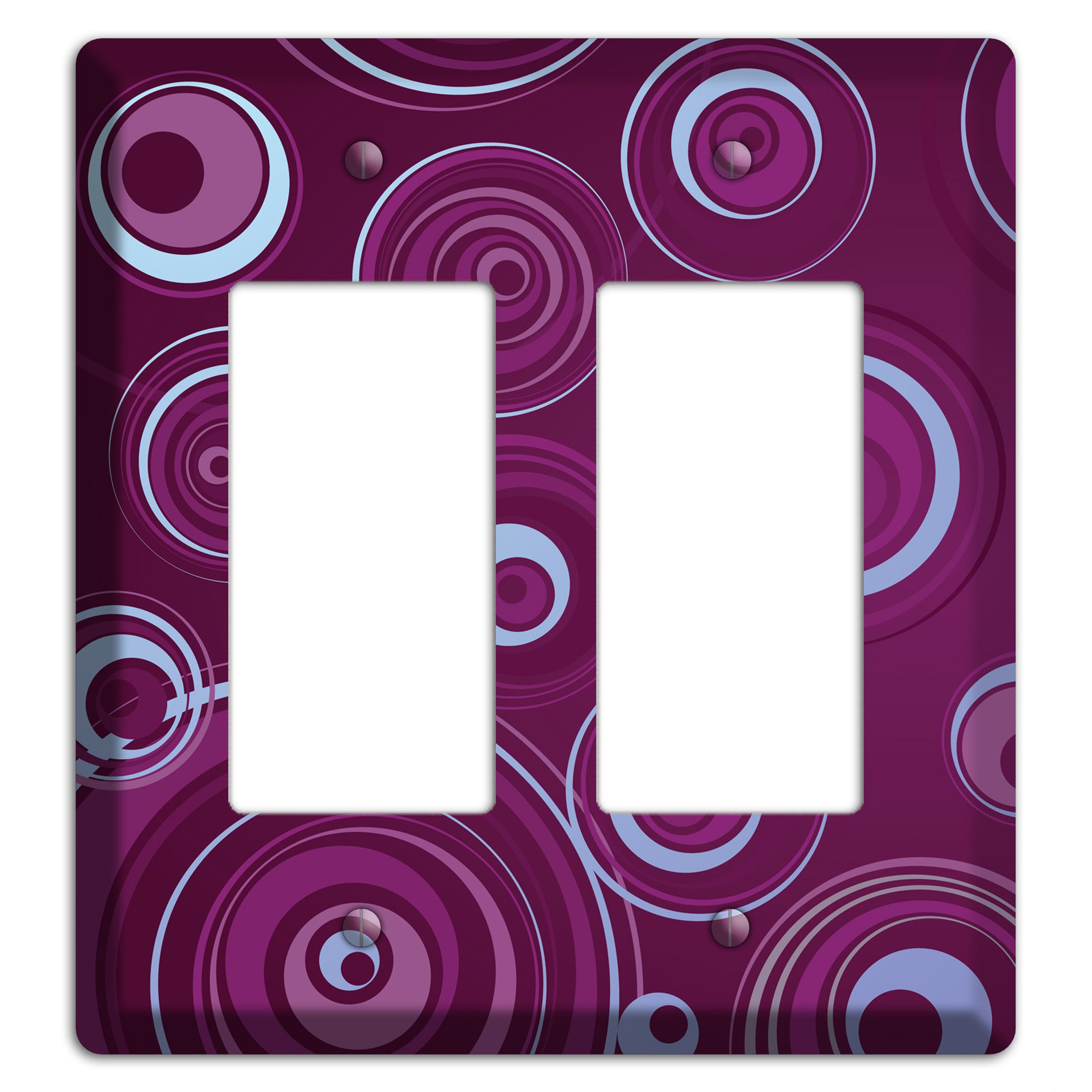Purple Circles 3 2 Rocker Wallplate