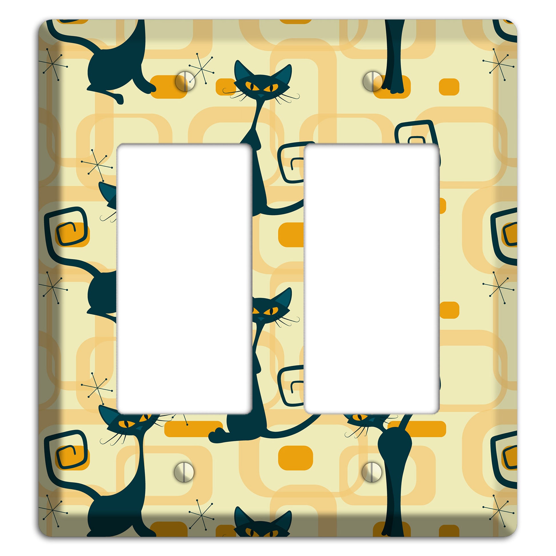 Navy Kitties 2 Rocker Wallplate