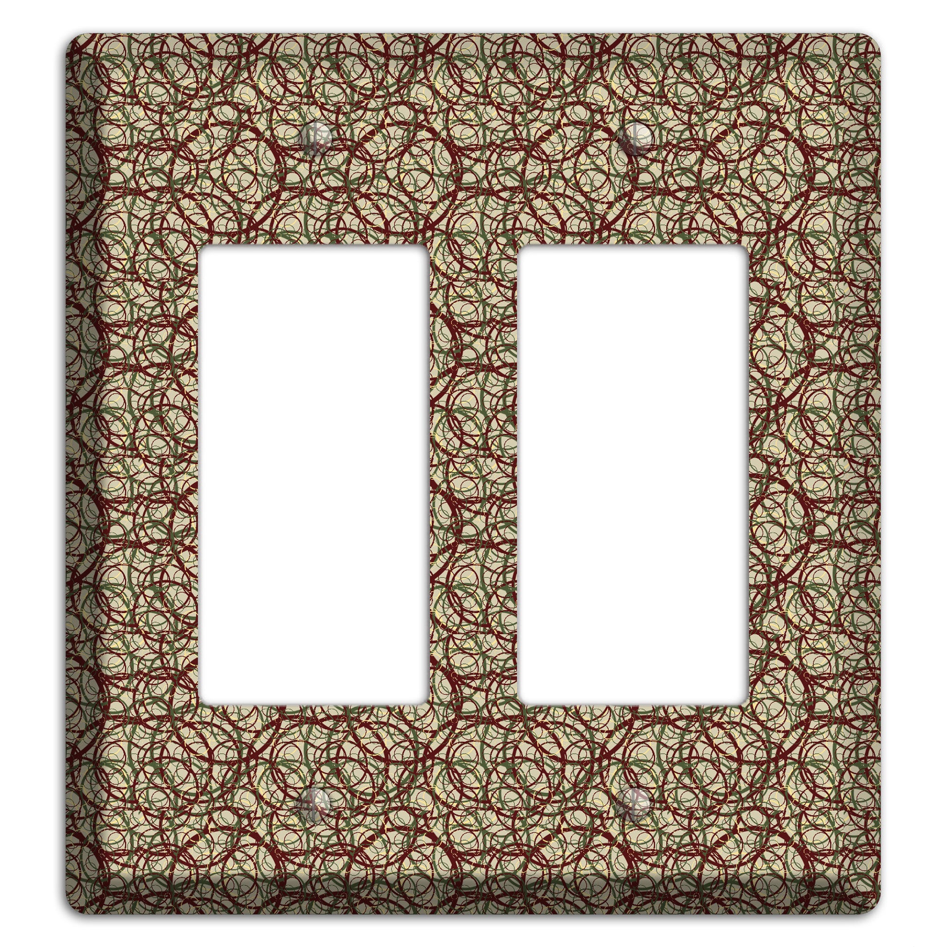 Brown and Burgundy Circles 2 Rocker Wallplate