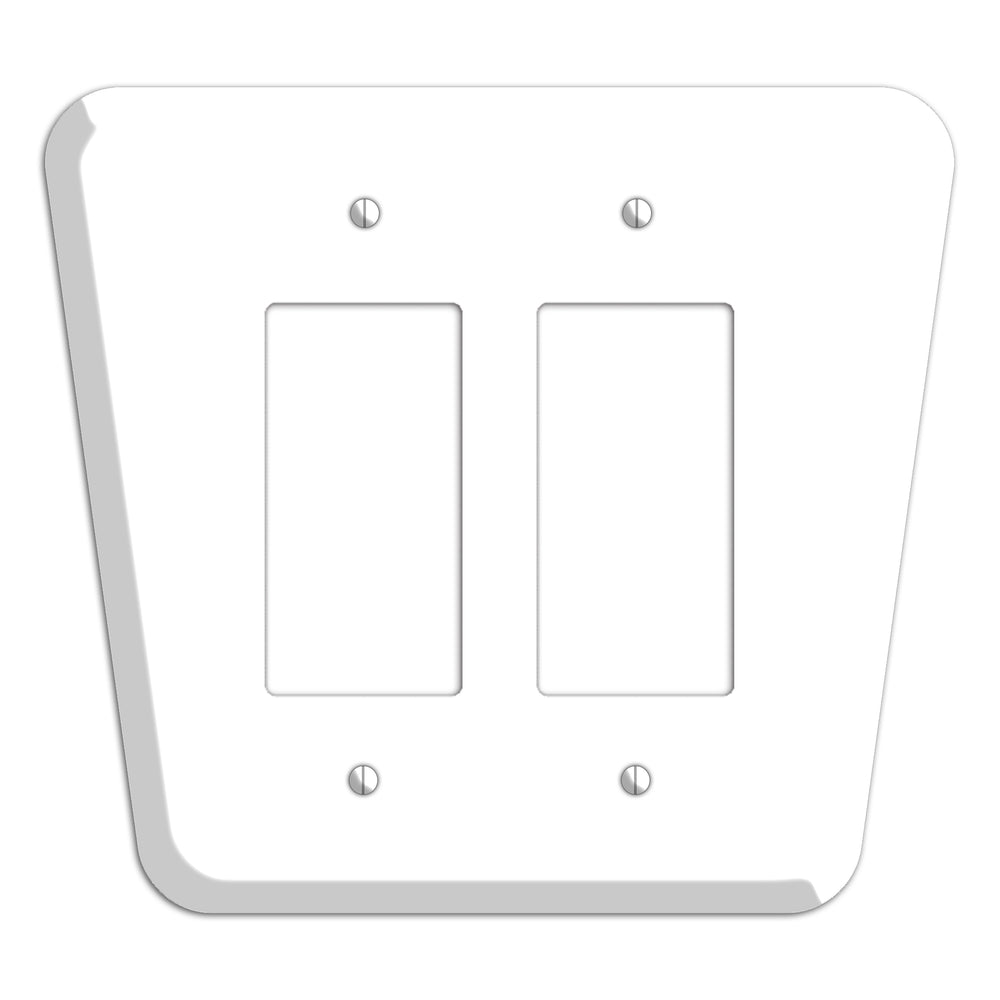 White Mid-Century 2 Rocker Wallplate