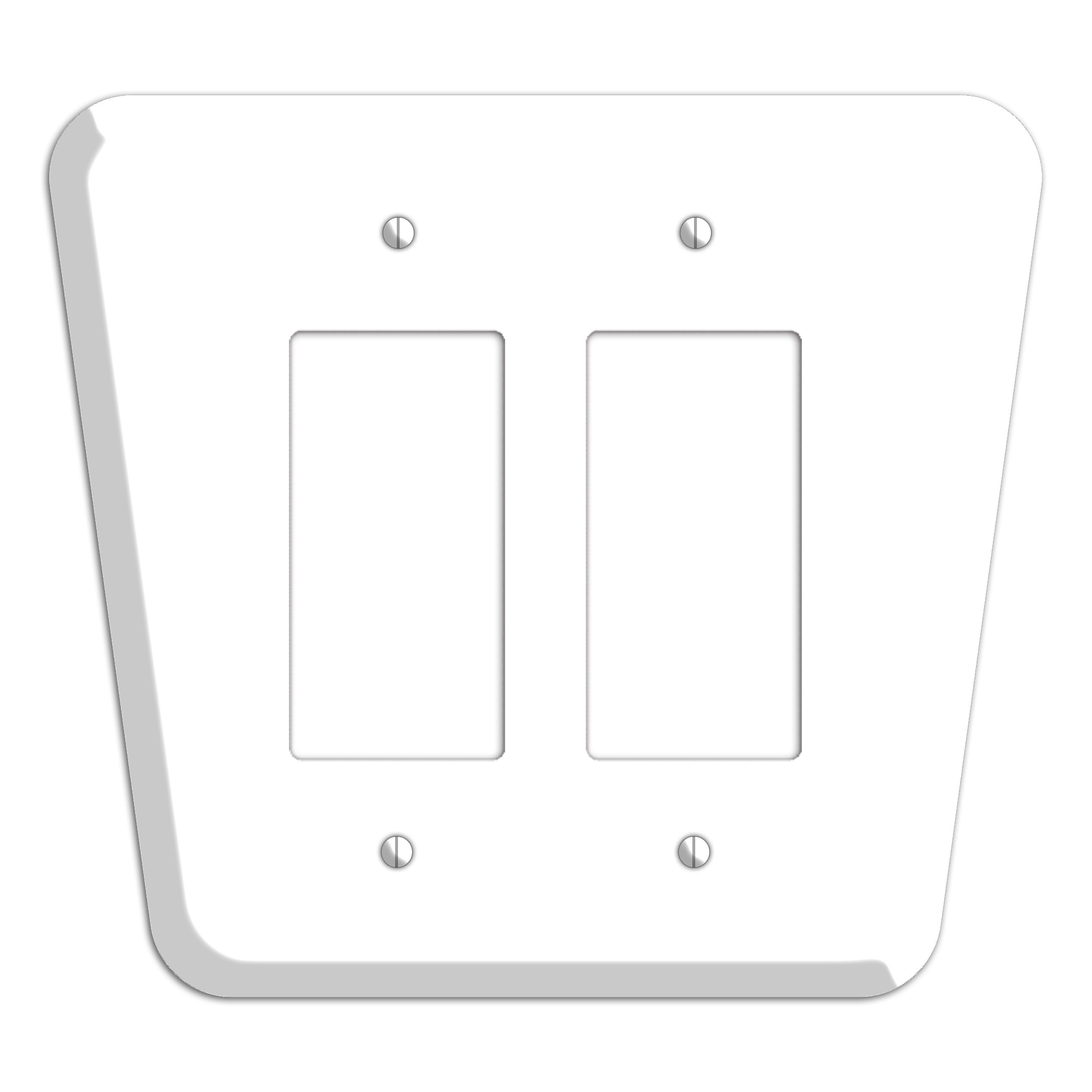 White Mid-Century 2 Rocker Wallplate
