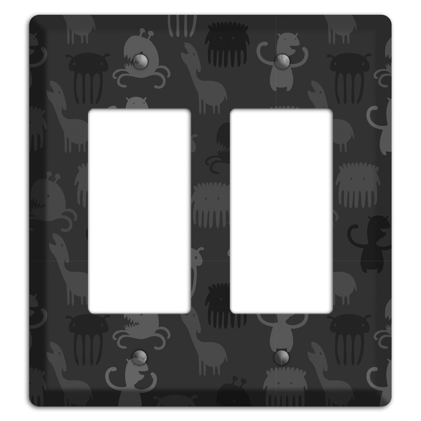 Silly Monsters Black and Grey 2 Rocker Wallplate