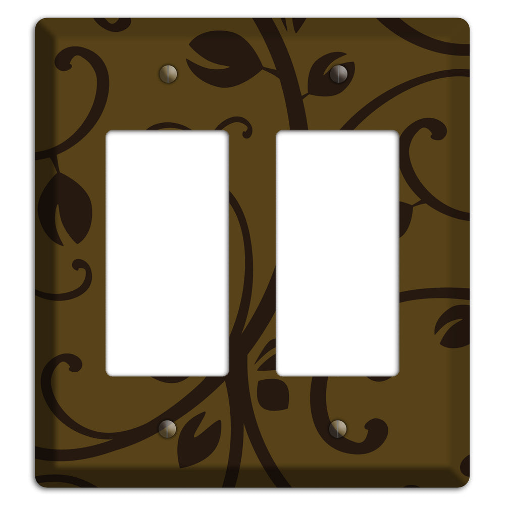 Brown Bud Sprig 2 Rocker Wallplate