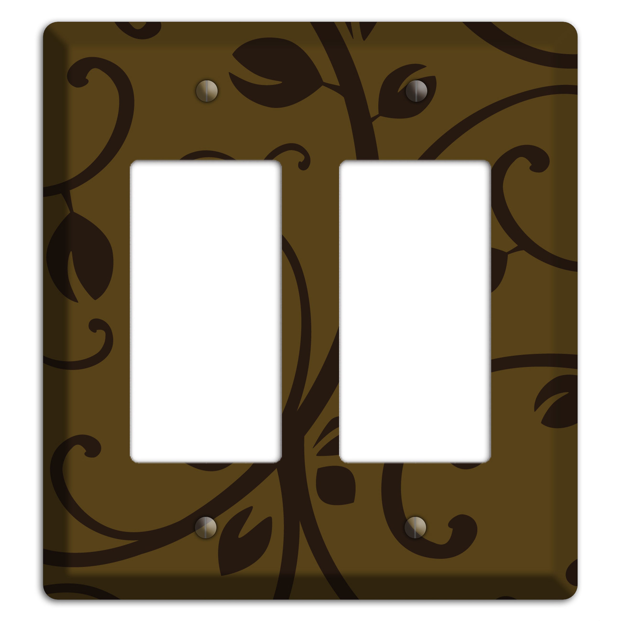 Brown Bud Sprig 2 Rocker Wallplate