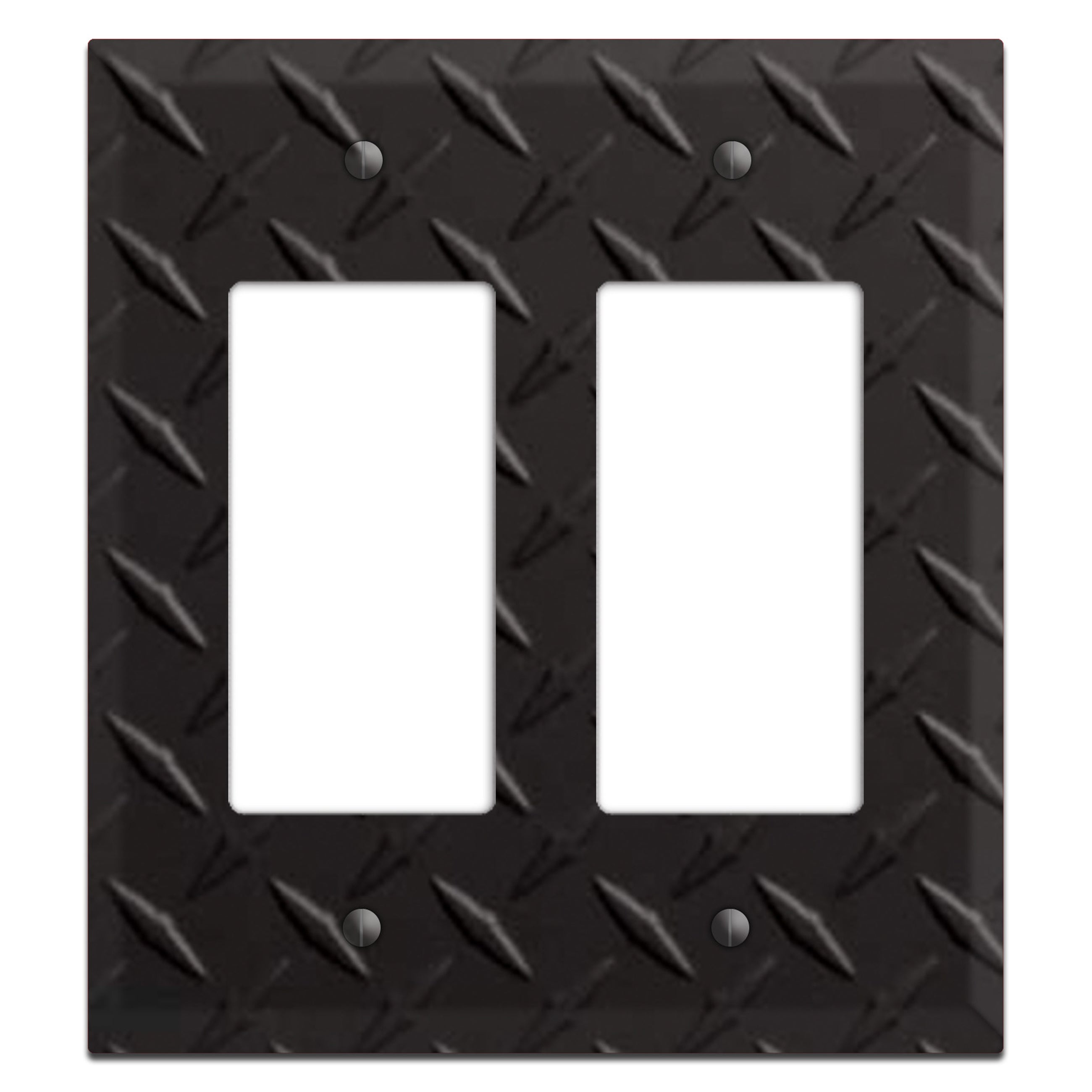 Diamond Tread Matte Black 2 Rocker Wallplate
