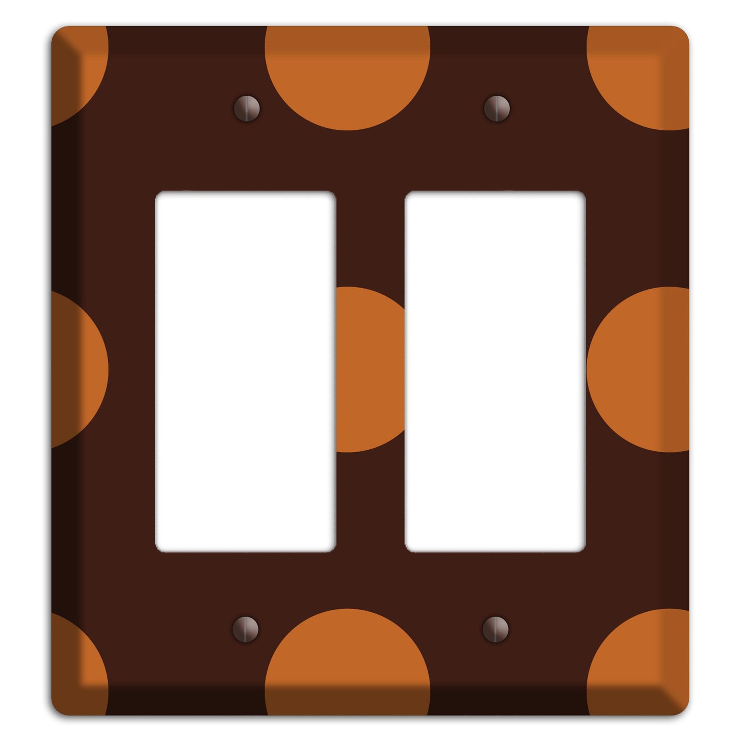 Brown with Umber and Brown Multi Tiled Medium Dots 2 Rocker Wallplate