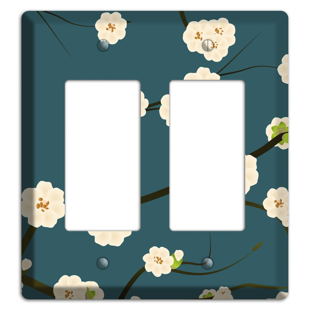 Blue Cherry Blossoms 2 Rocker Wallplate
