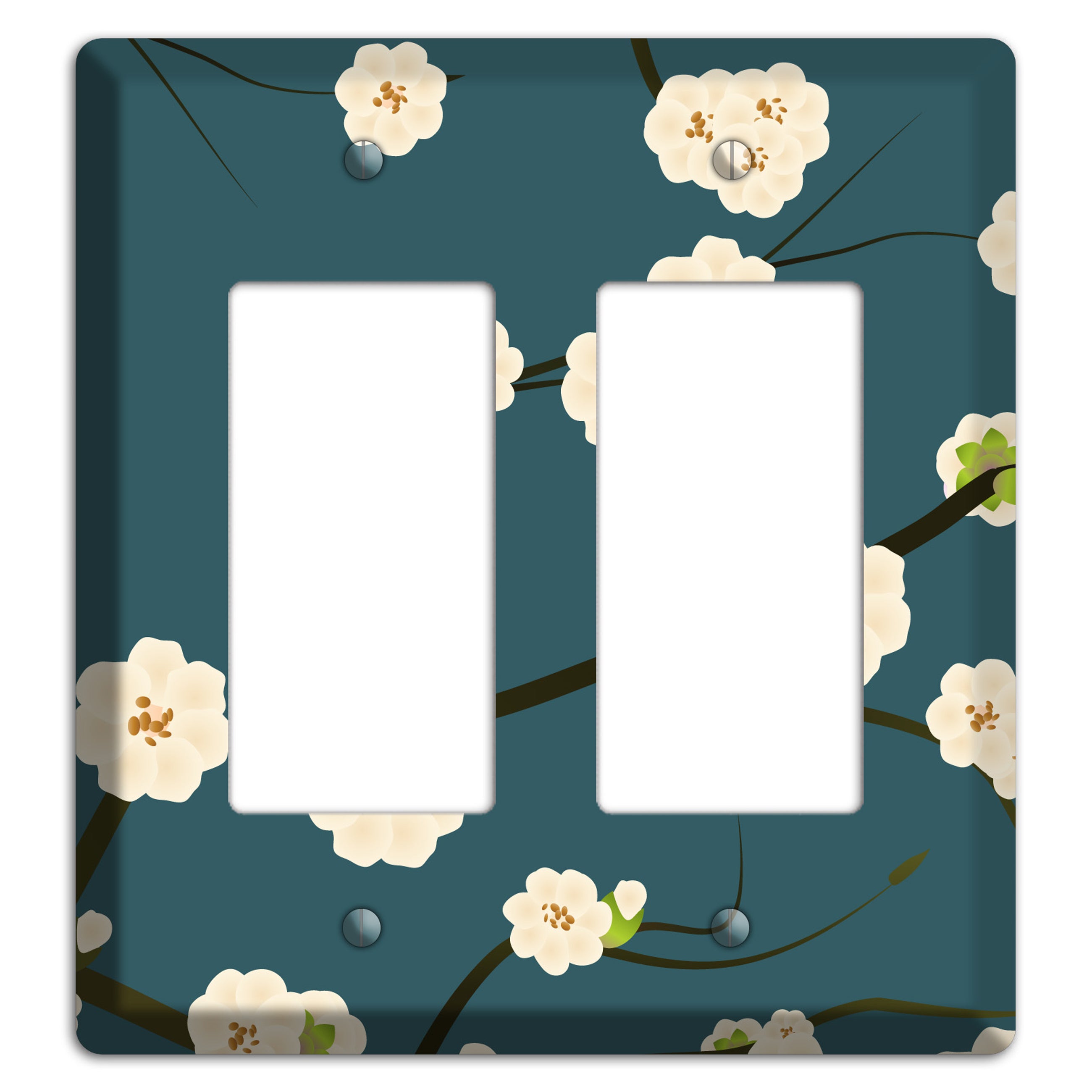 Blue Cherry Blossoms 2 Rocker Wallplate