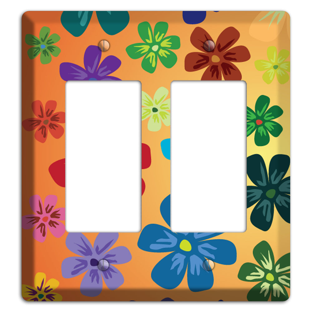 Brown Flowers 2 Rocker Wallplate