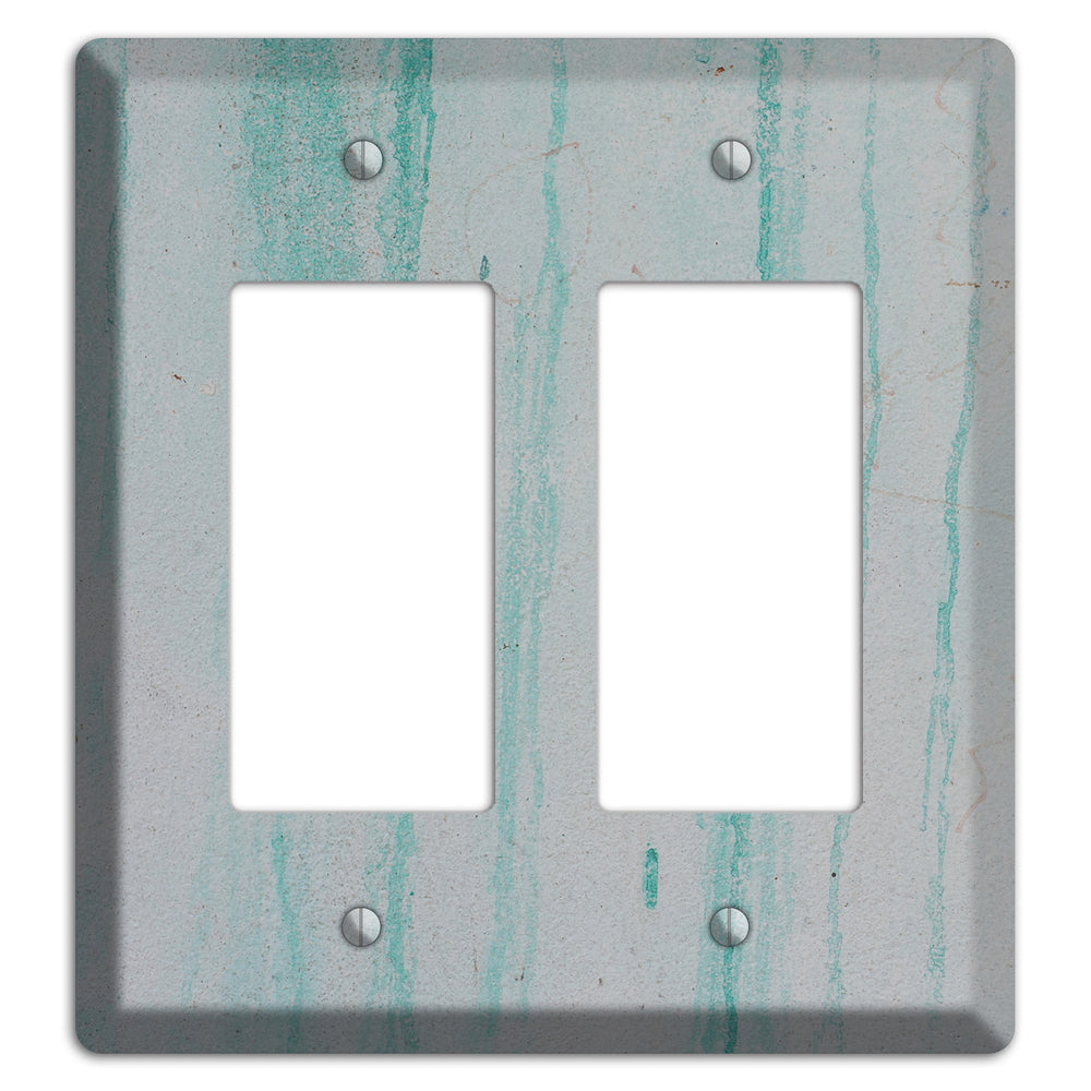 Green Stripes Concrete 2 Rocker Wallplate