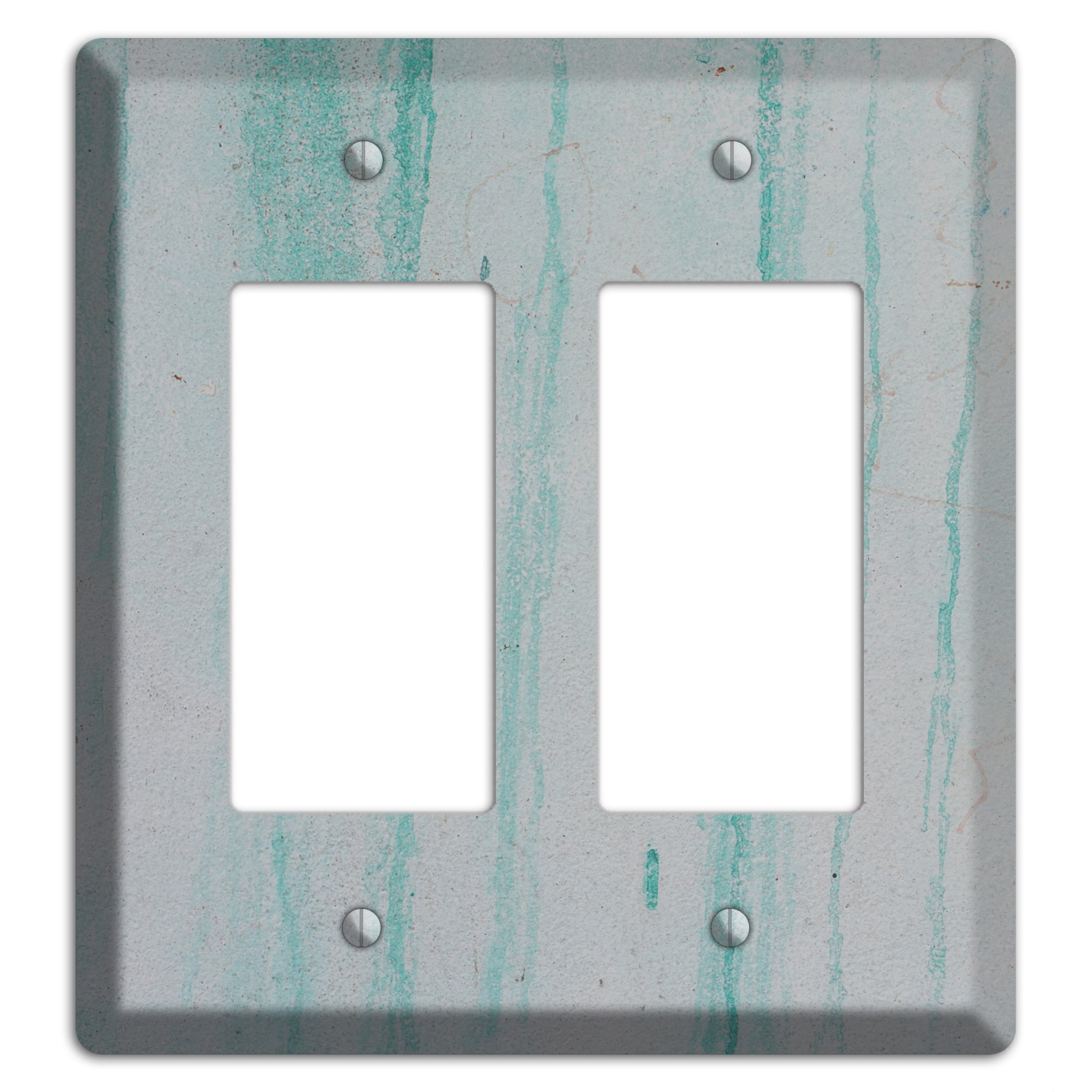 Green Stripes Concrete 2 Rocker Wallplate