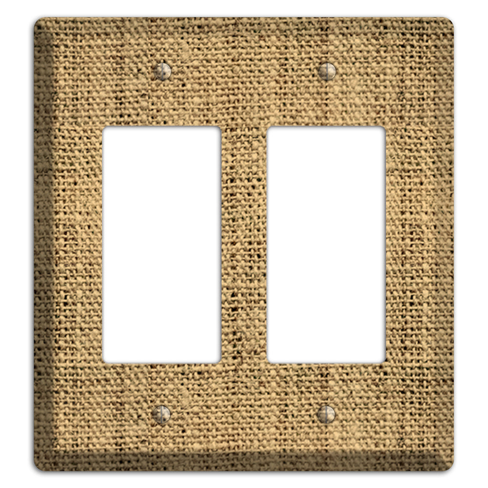 Teak Burlap 2 Rocker Wallplate