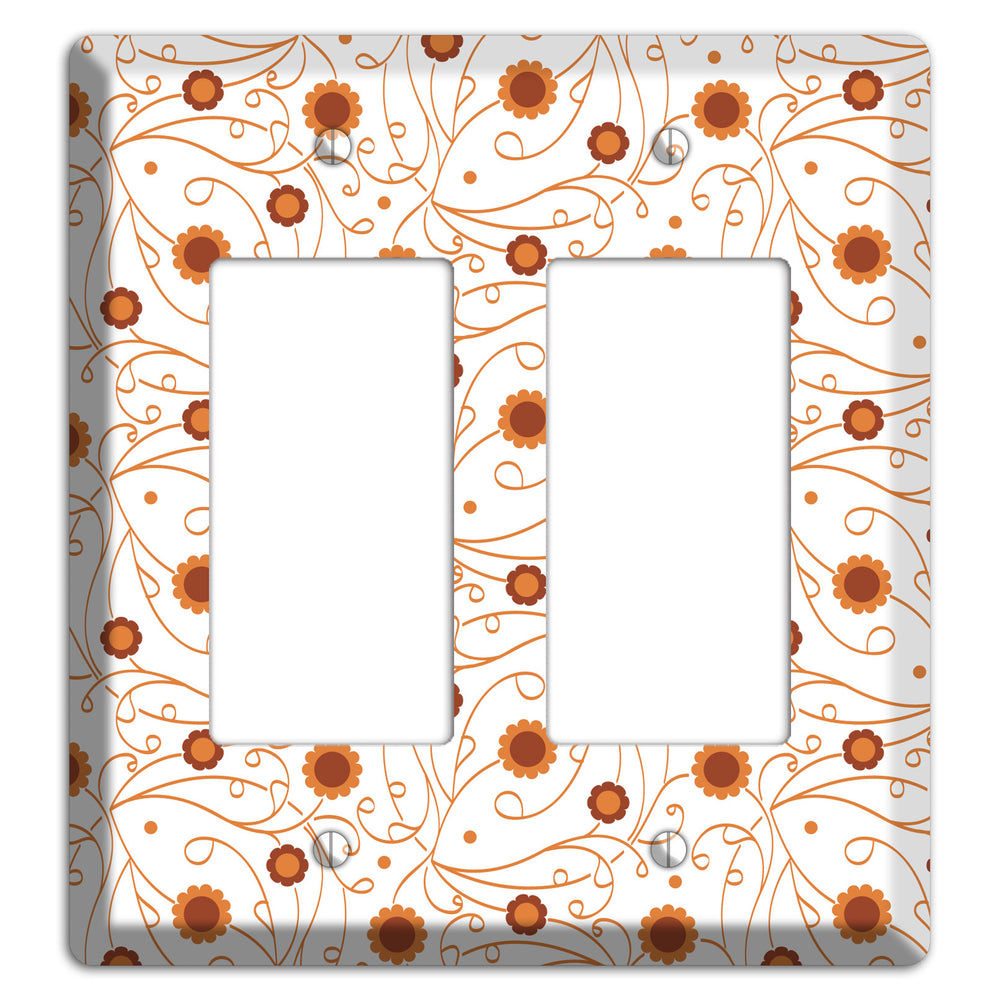 White Vine Floral 2 Rocker Wallplate