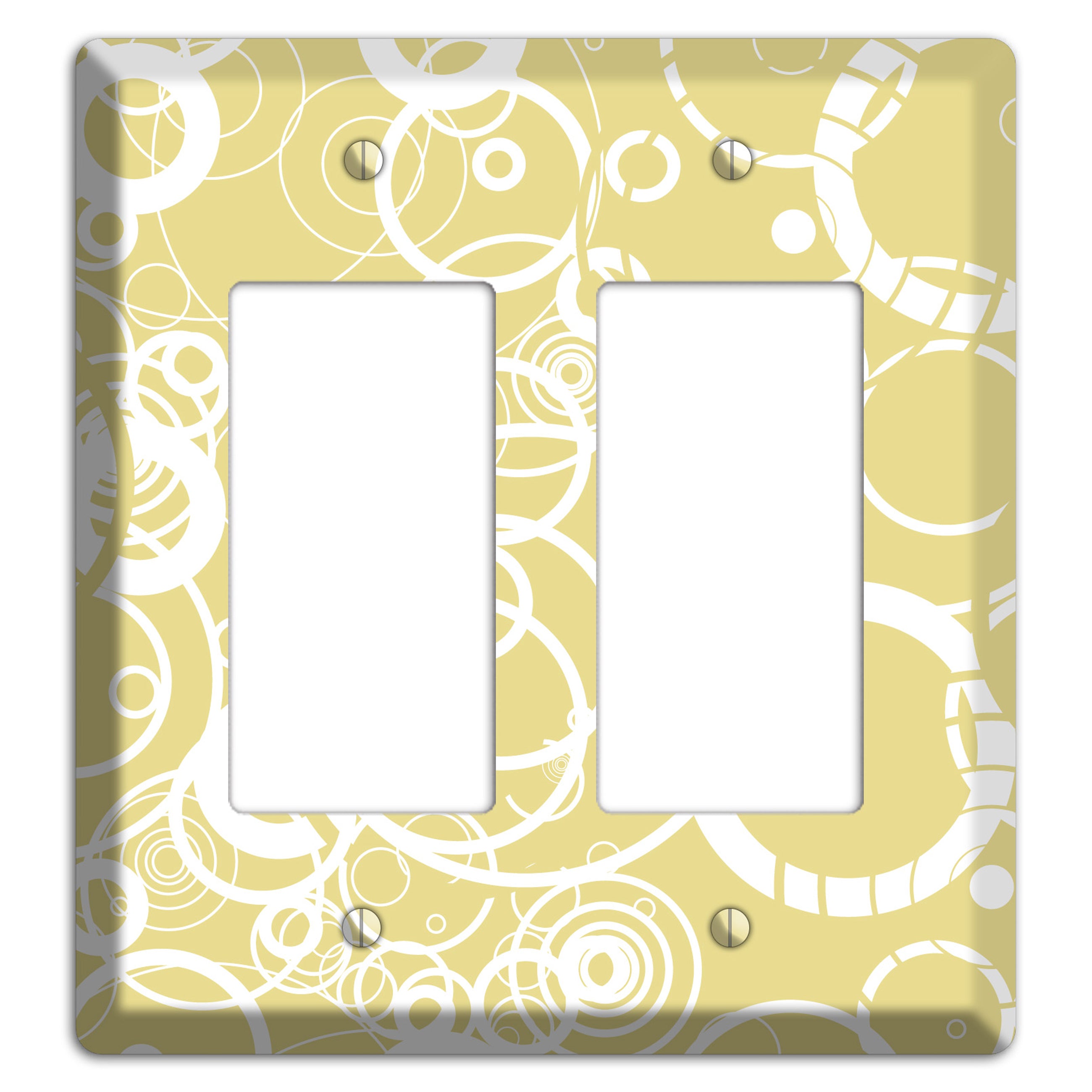 Beige with White Rings 2 Rocker Wallplate