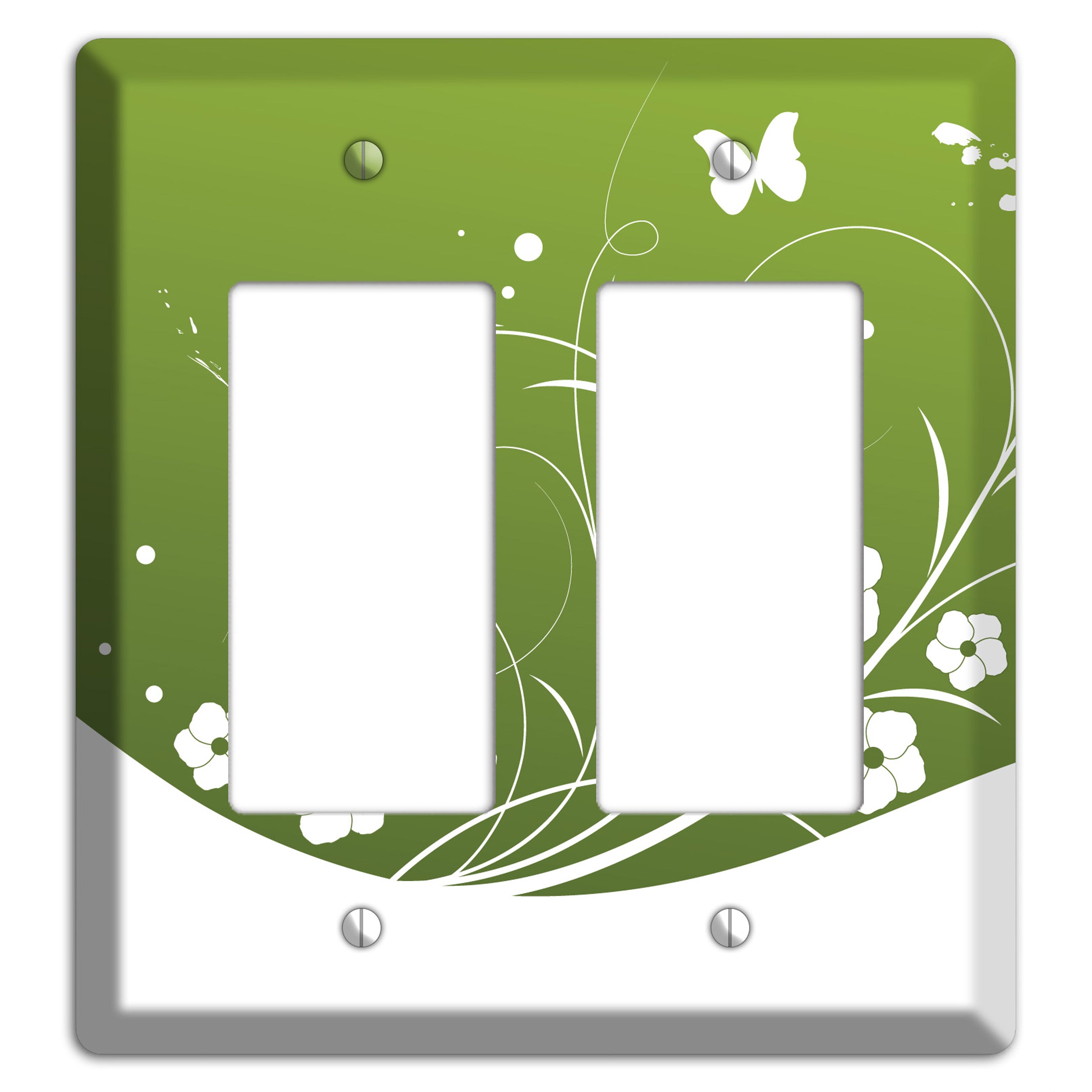 Green Floral Sprig 2 Rocker Wallplate