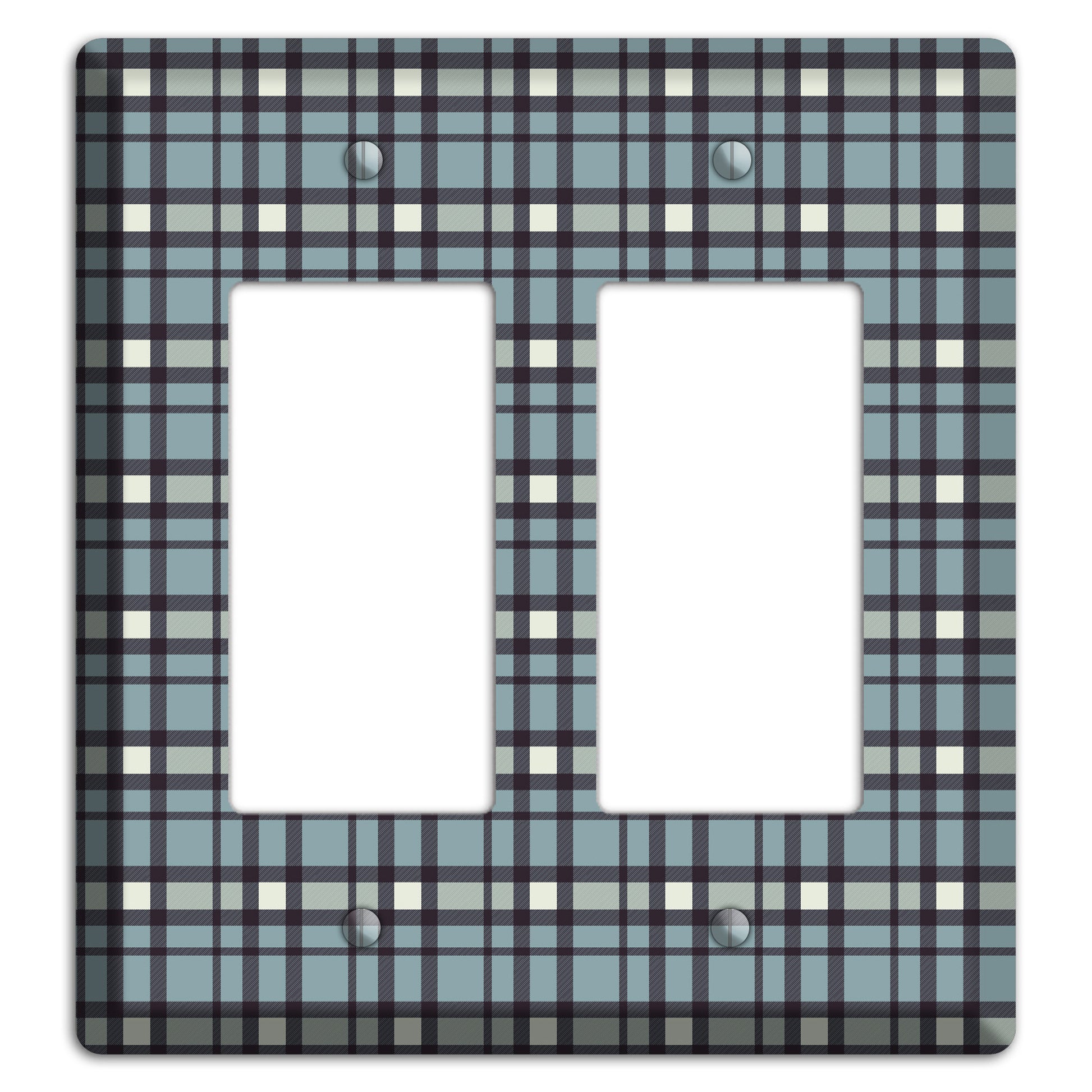 Dusty Blue Plaid 2 Rocker Wallplate