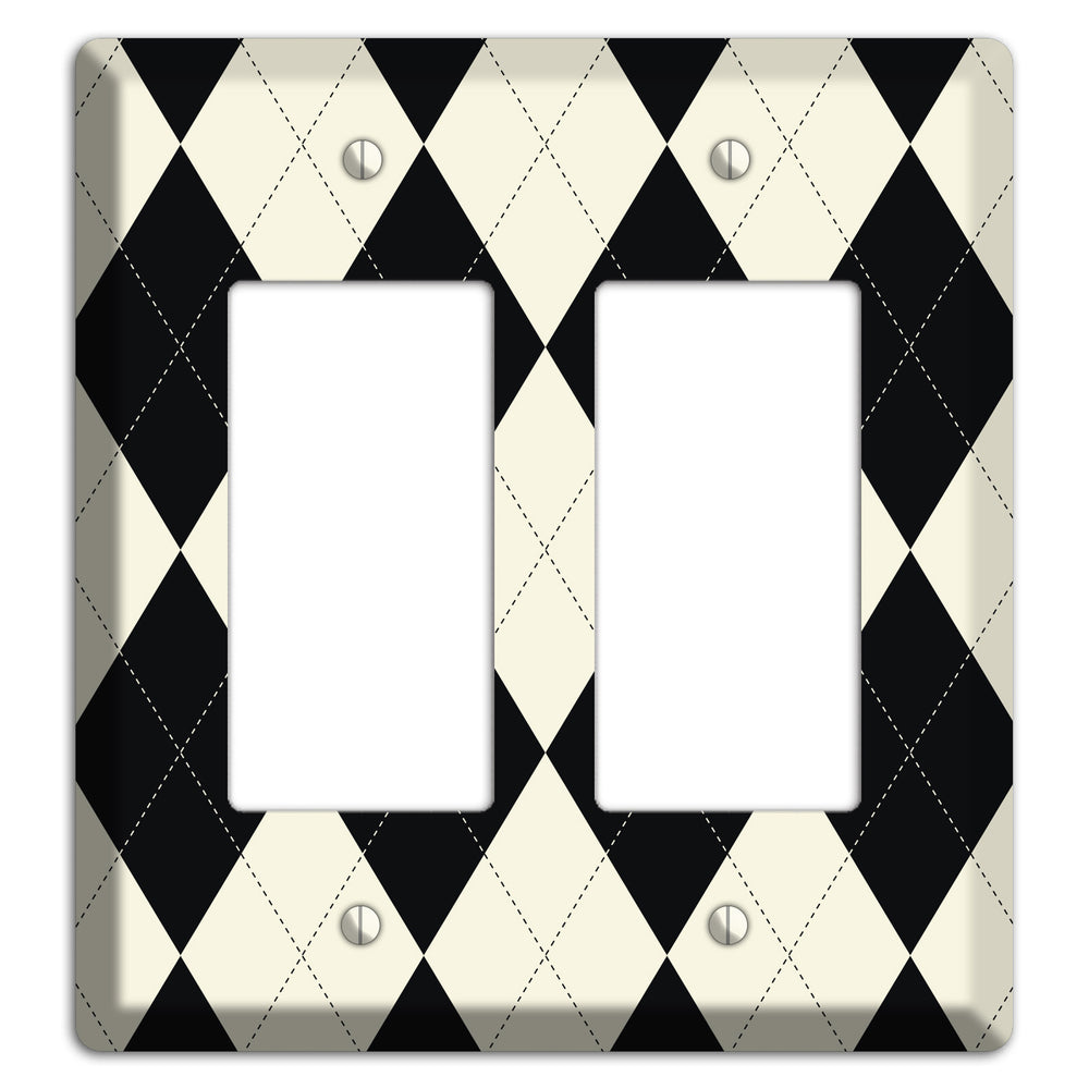 Black and Tan Argyle 2 Rocker Wallplate