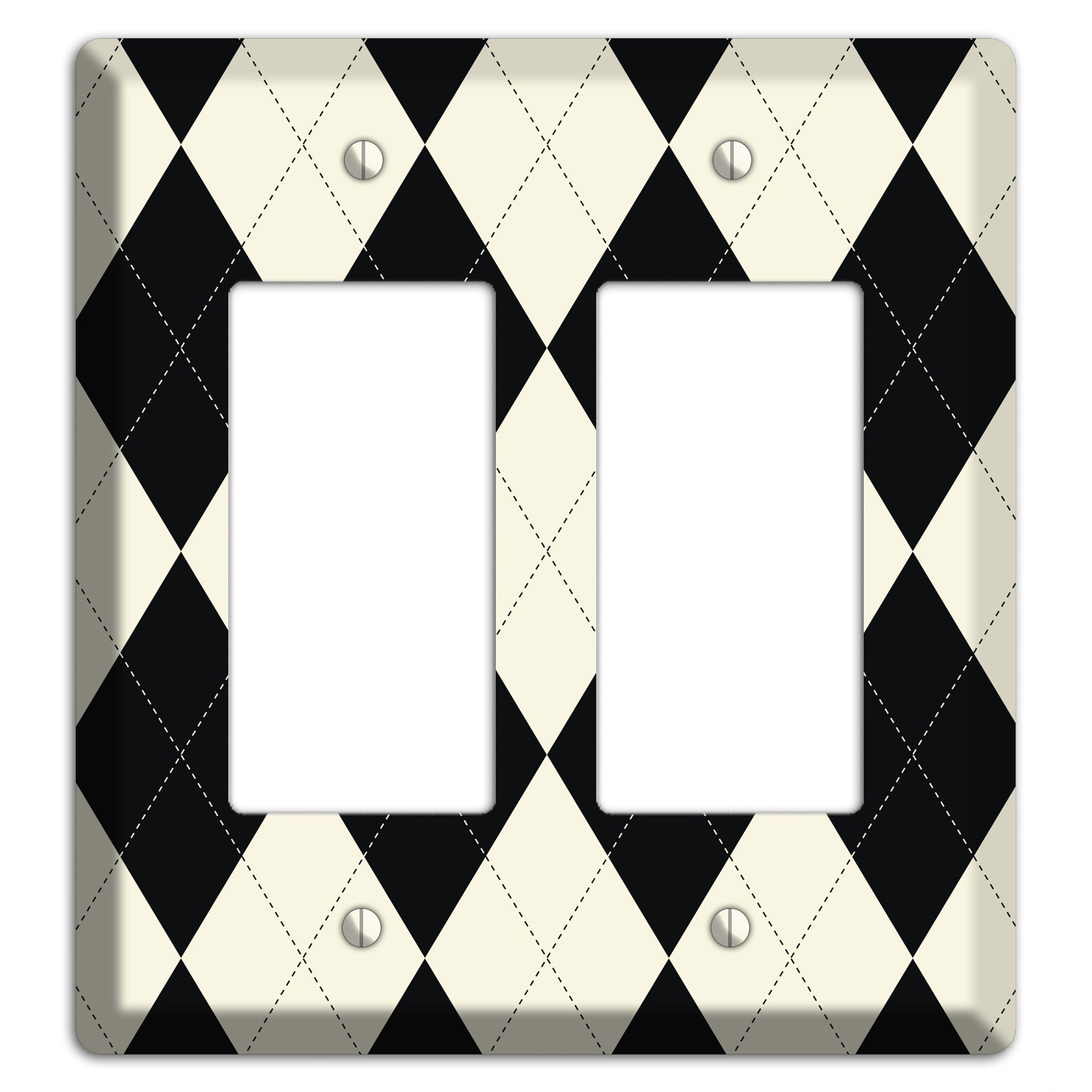 Black and Tan Argyle 2 Rocker Wallplate