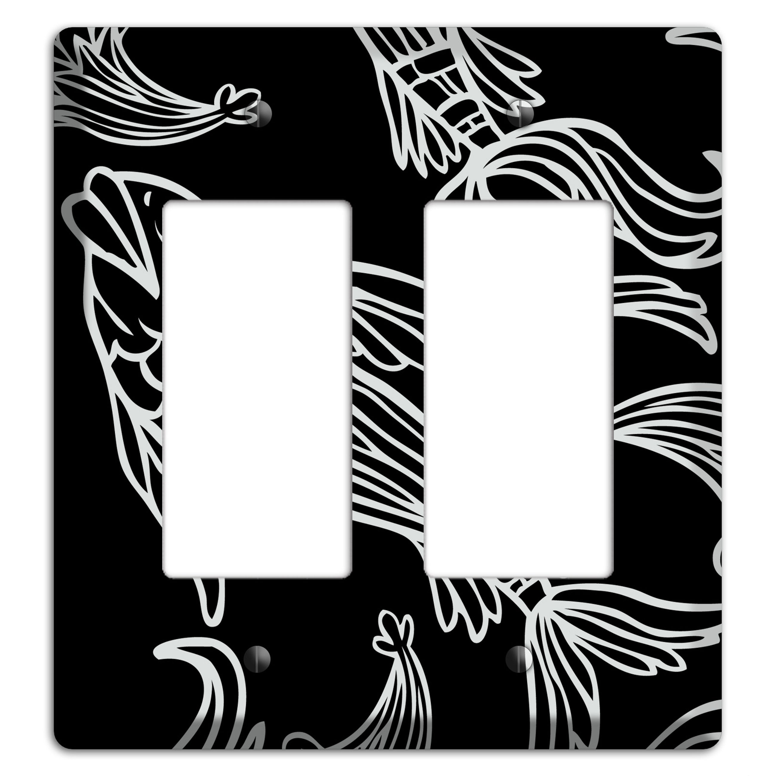 Black and White Koi 2 Rocker Wallplate