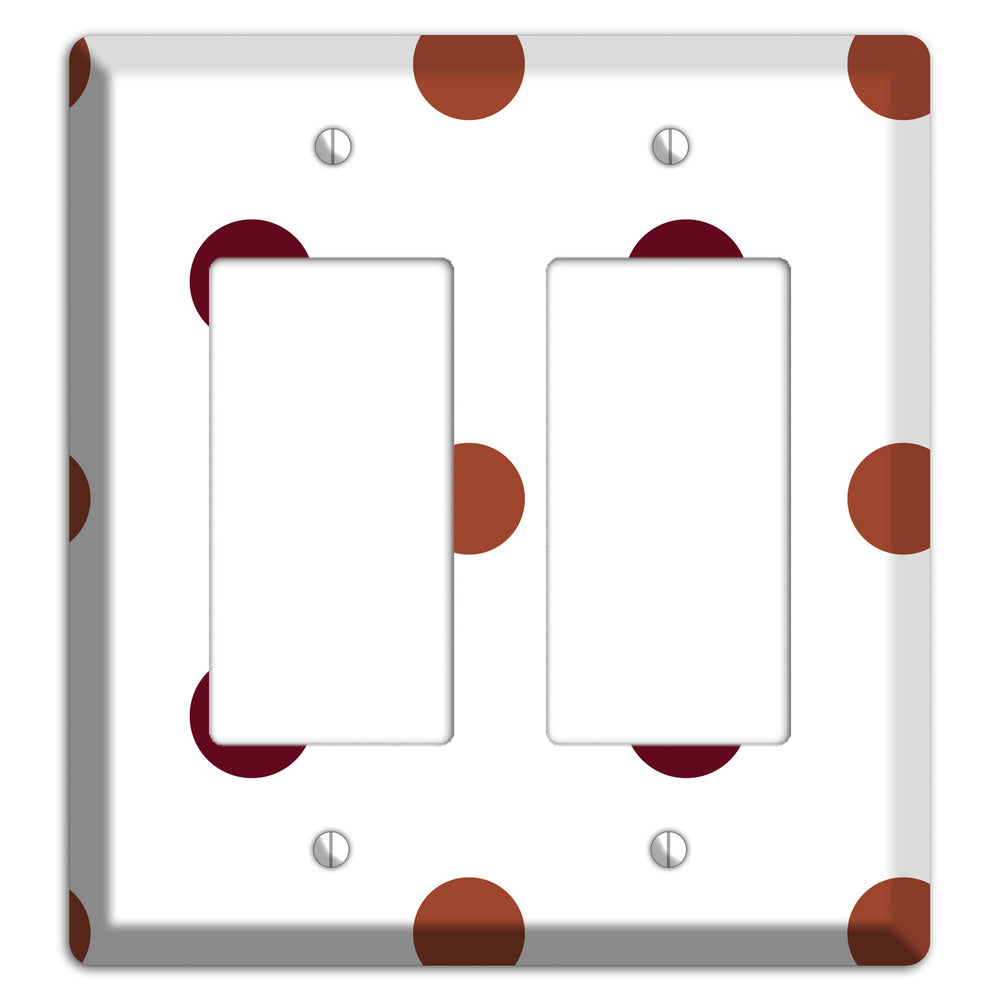 Multi Brown Medium Polka Dots 2 Rocker Wallplate