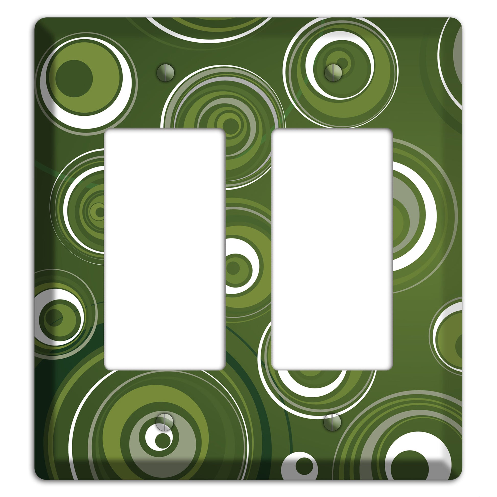 Green Circles 2 Rocker Wallplate