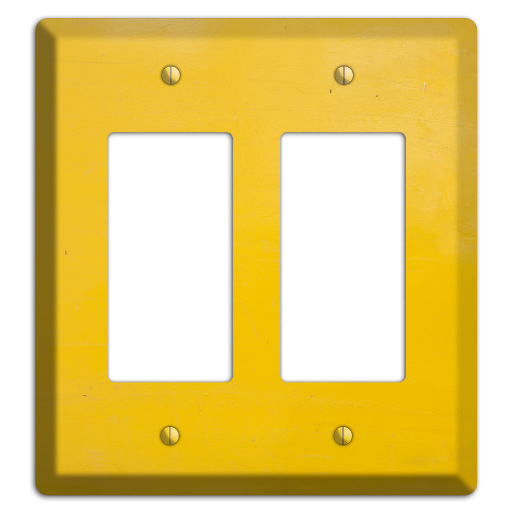 Bright Yellow Concrete 2 Rocker Wallplate