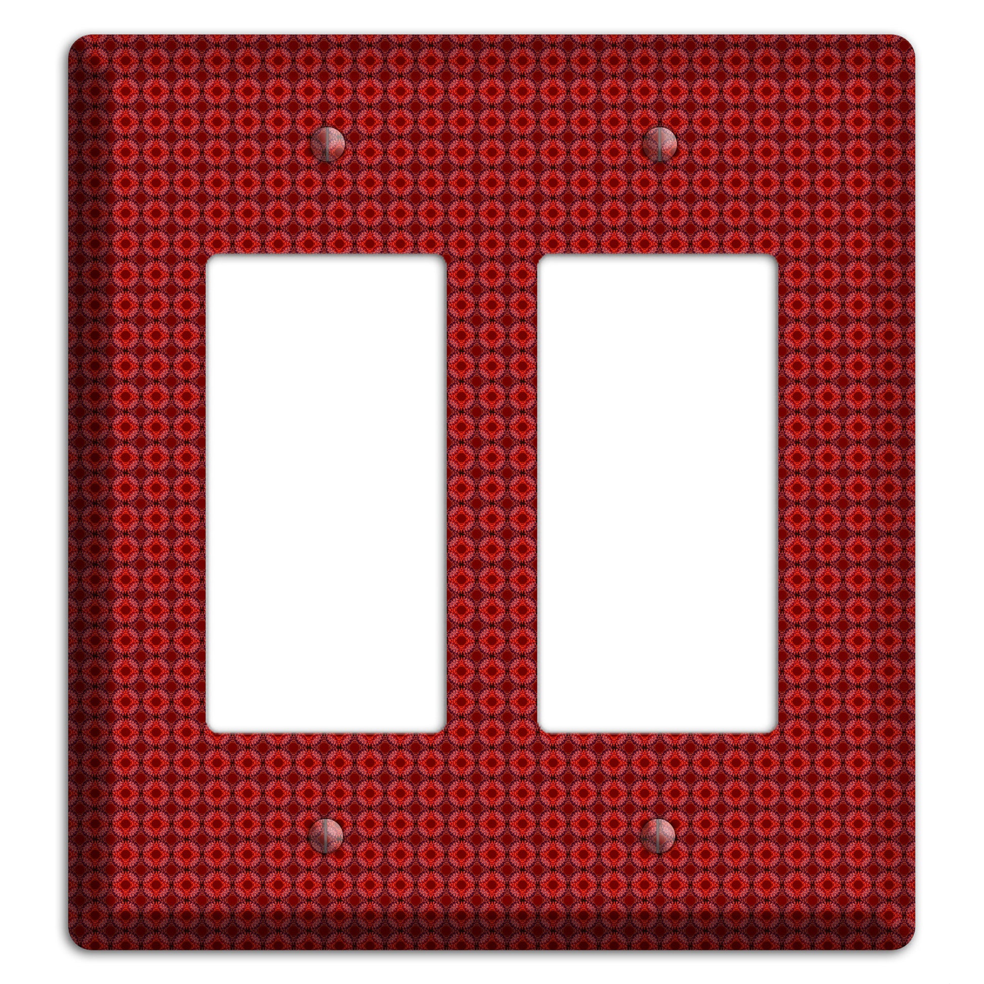 Multi Red Tiled Foulard 2 Rocker Wallplate