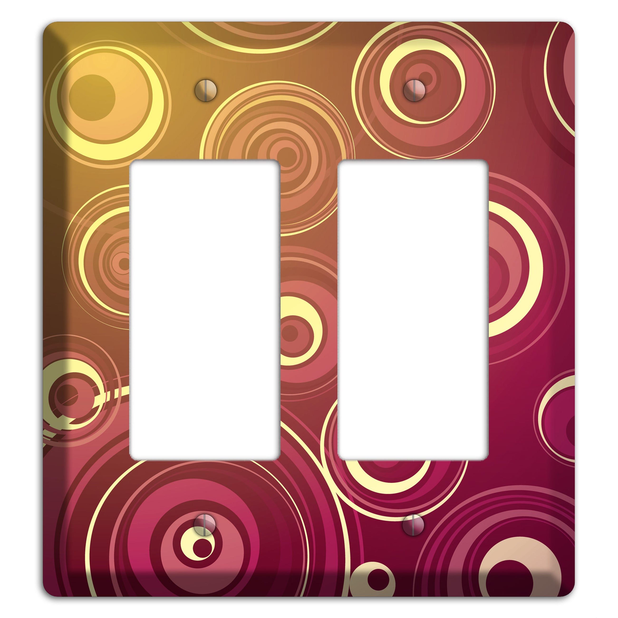 Maroon and Yellow Circles 2 Rocker Wallplate