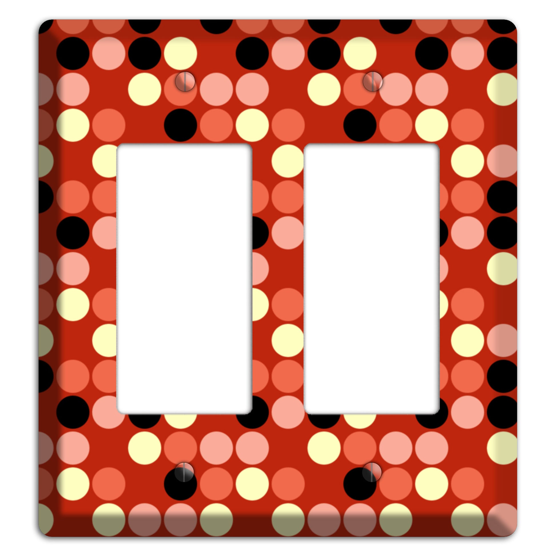 Multi Color Red Dots 2 Rocker Wallplate