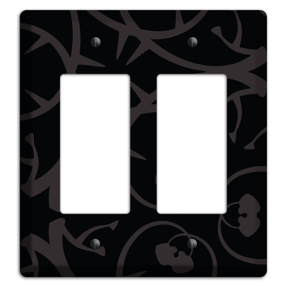 Black with Grey Abstract Swirl 2 Rocker Wallplate