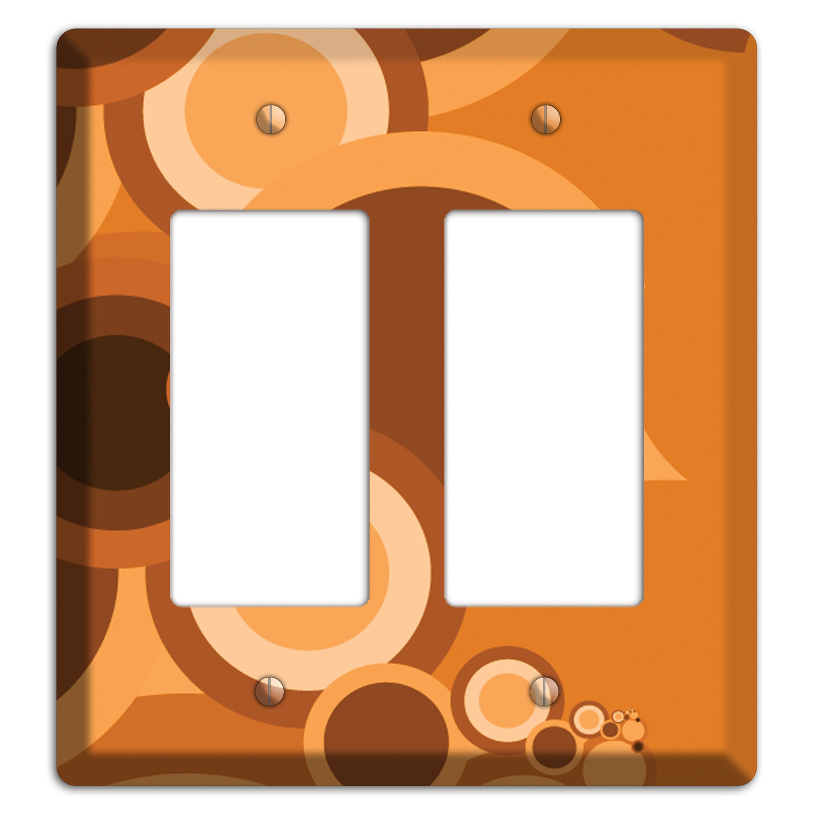 Burnt Orange Circles 2 Rocker Wallplate