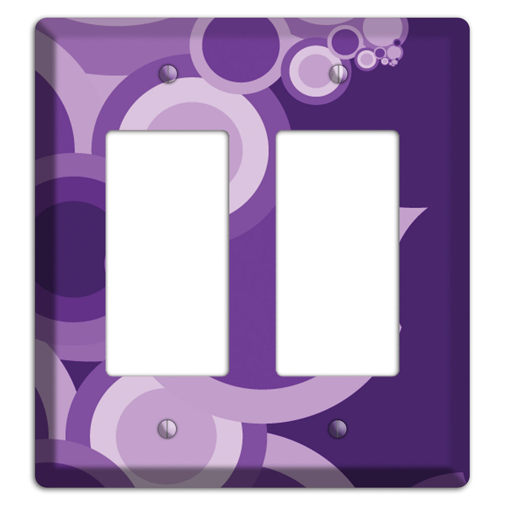 Purple Circles 2 Rocker Wallplate
