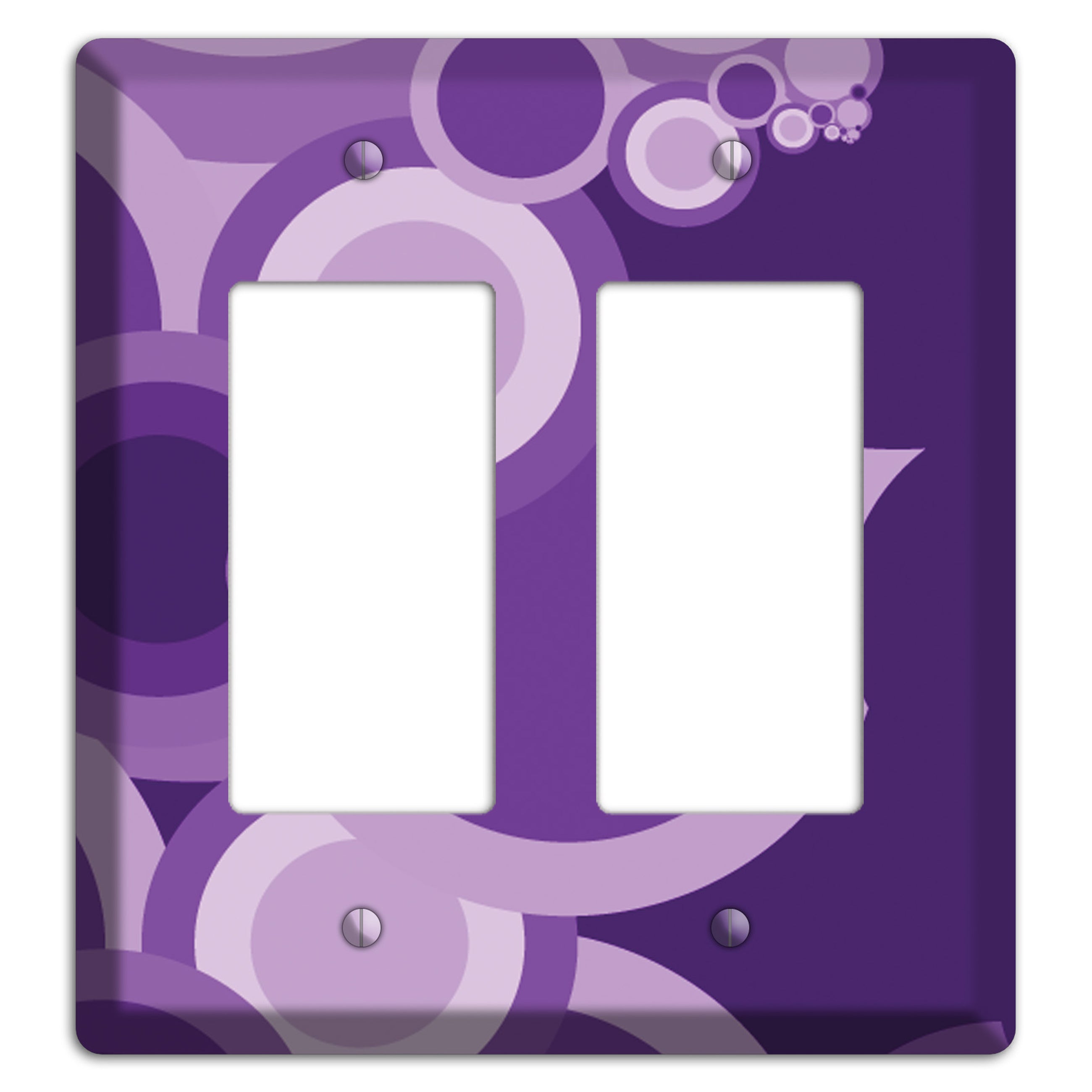 Purple Circles 2 Rocker Wallplate