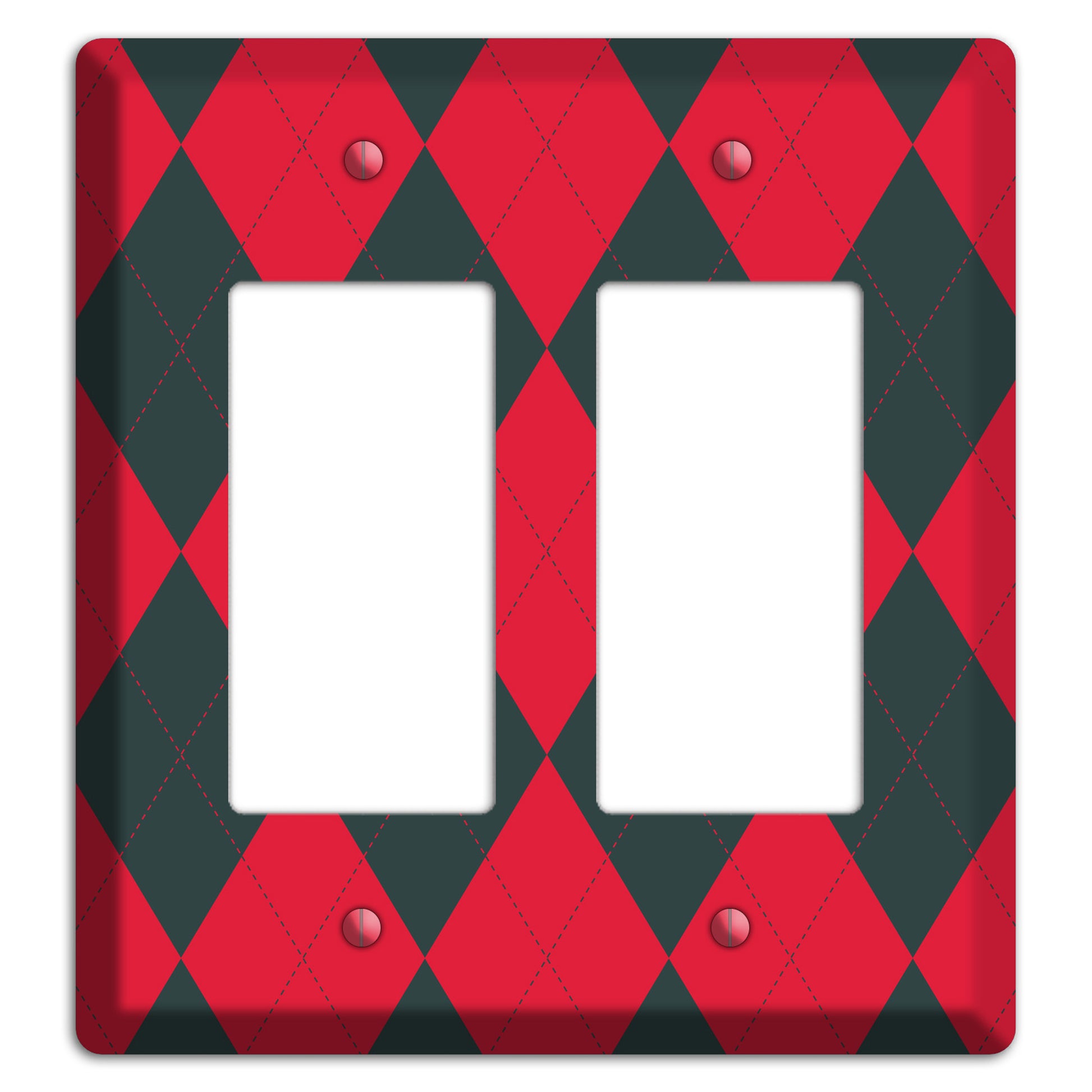 Red and Black Argyle 2 Rocker Wallplate