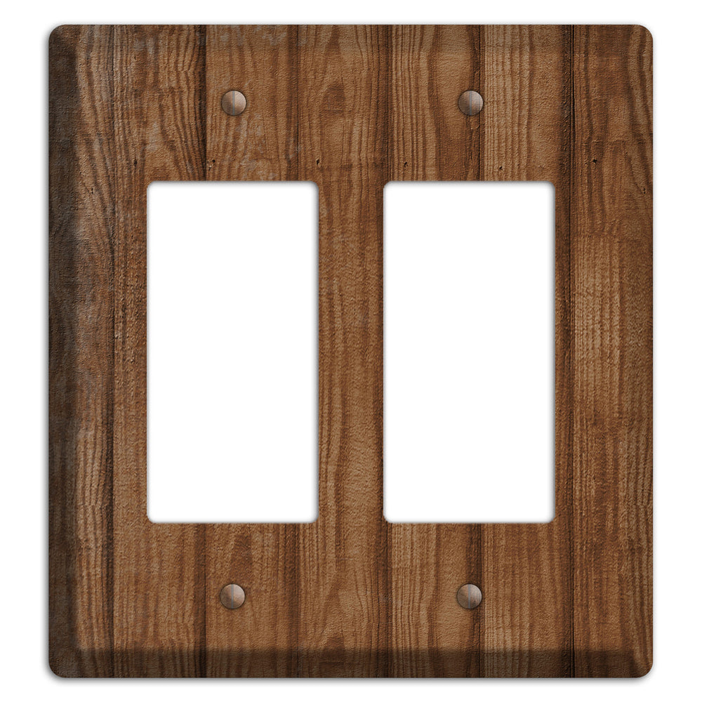 Old Copper Weathered Wood 2 Rocker Wallplate
