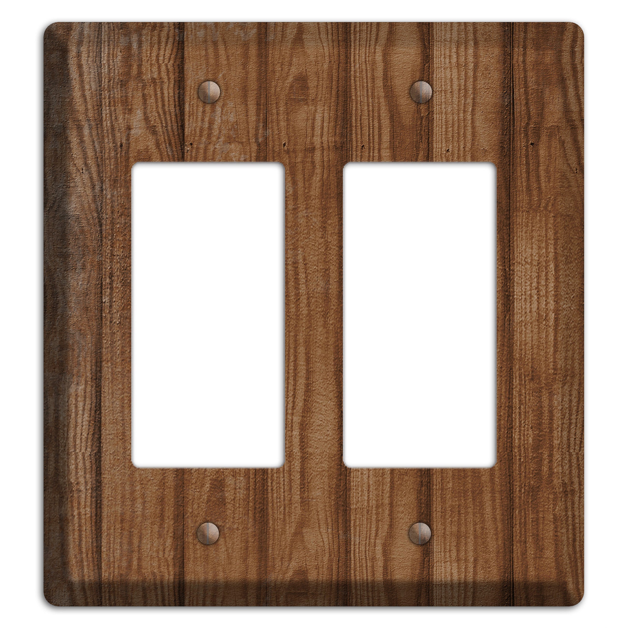 Old Copper Weathered Wood 2 Rocker Wallplate