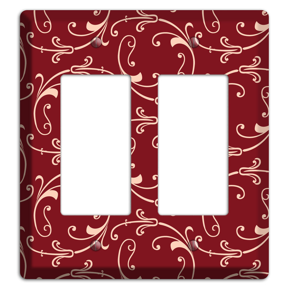 Burgundy Victorian Sprig 2 Rocker Wallplate