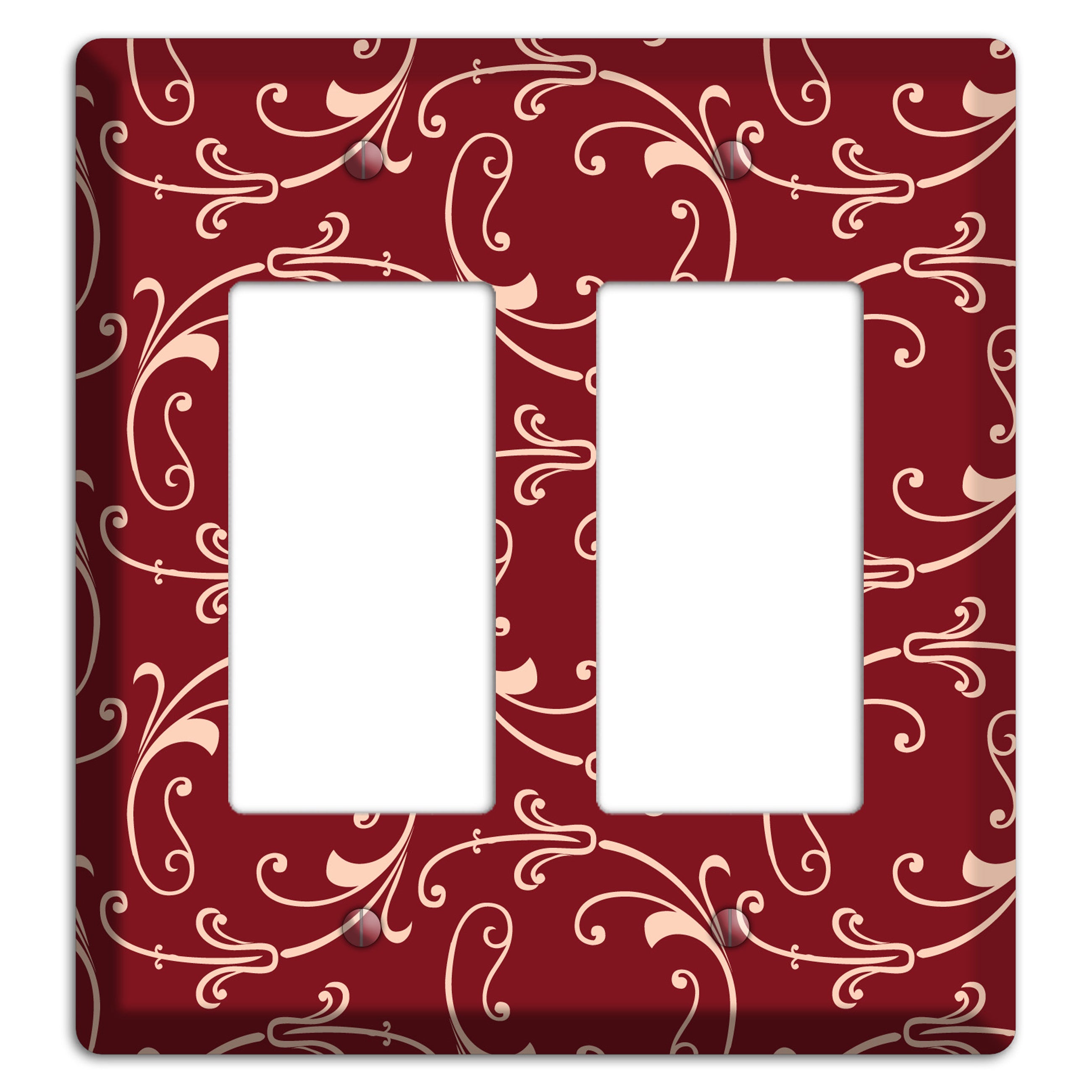 Burgundy Victorian Sprig 2 Rocker Wallplate