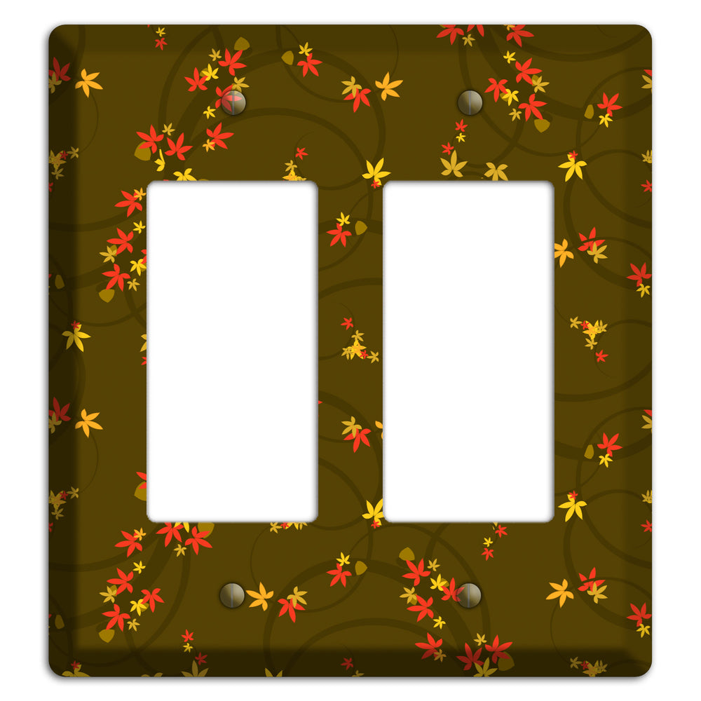 Brown Fall Flowers 2 Rocker Wallplate