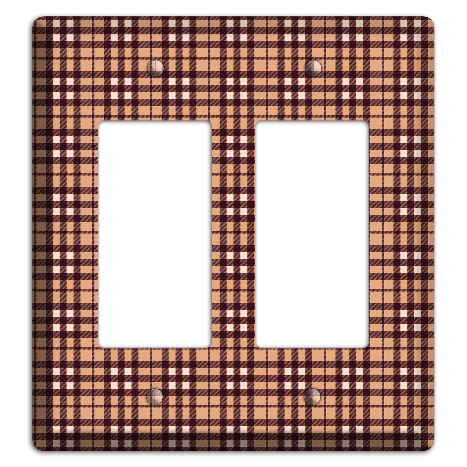 Multi Brown Plaid 2 Rocker Wallplate