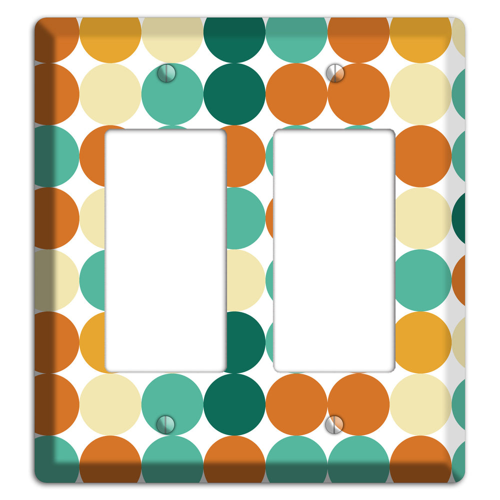 Multi Umber Jade Tiled Dots 2 Rocker Wallplate